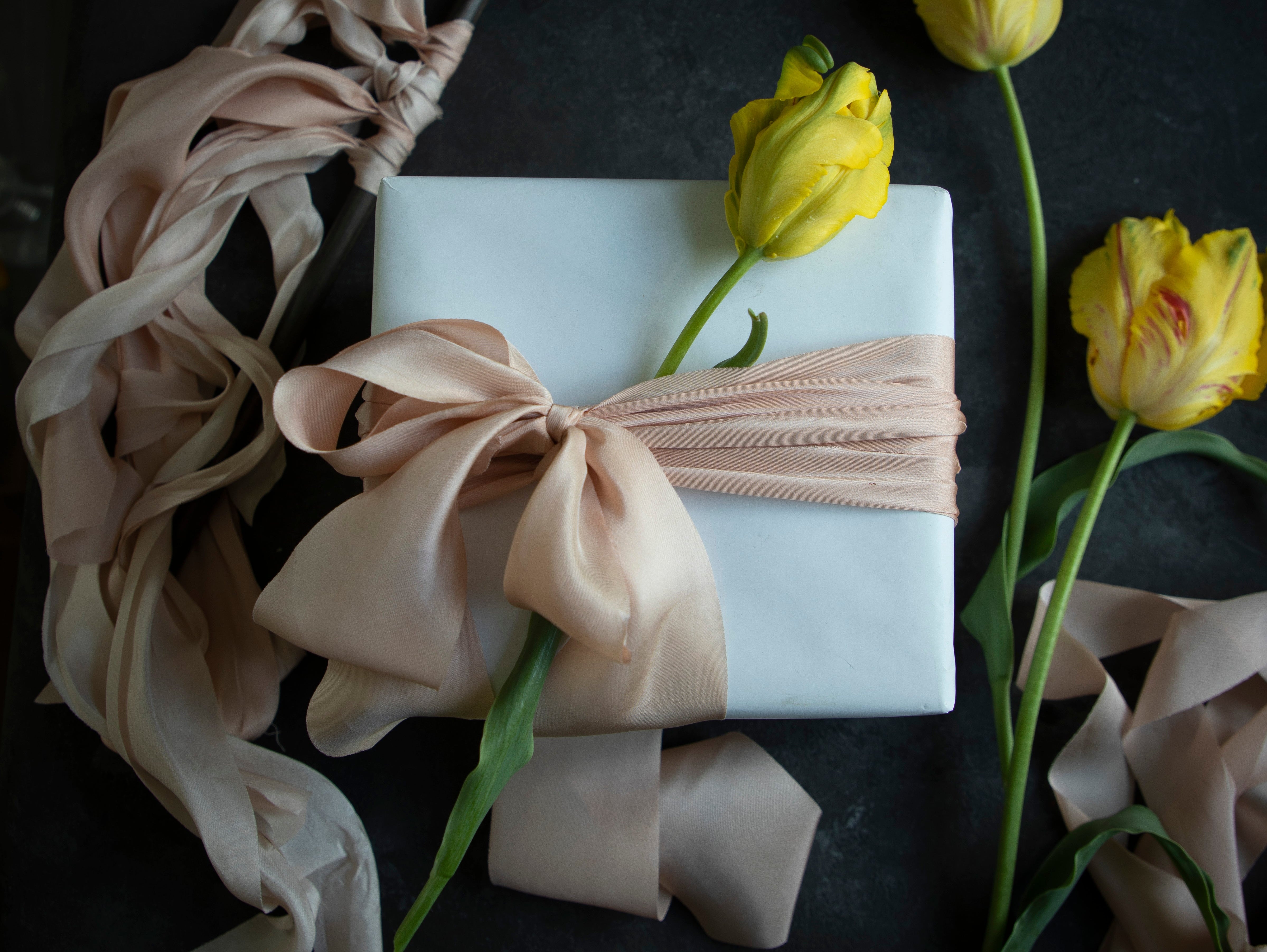Naturally Dyed Silk Ribbon: with Avocado Pits