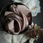 sustainable color, natural silk ribbon. wedding ribbon for wedding bouquet
