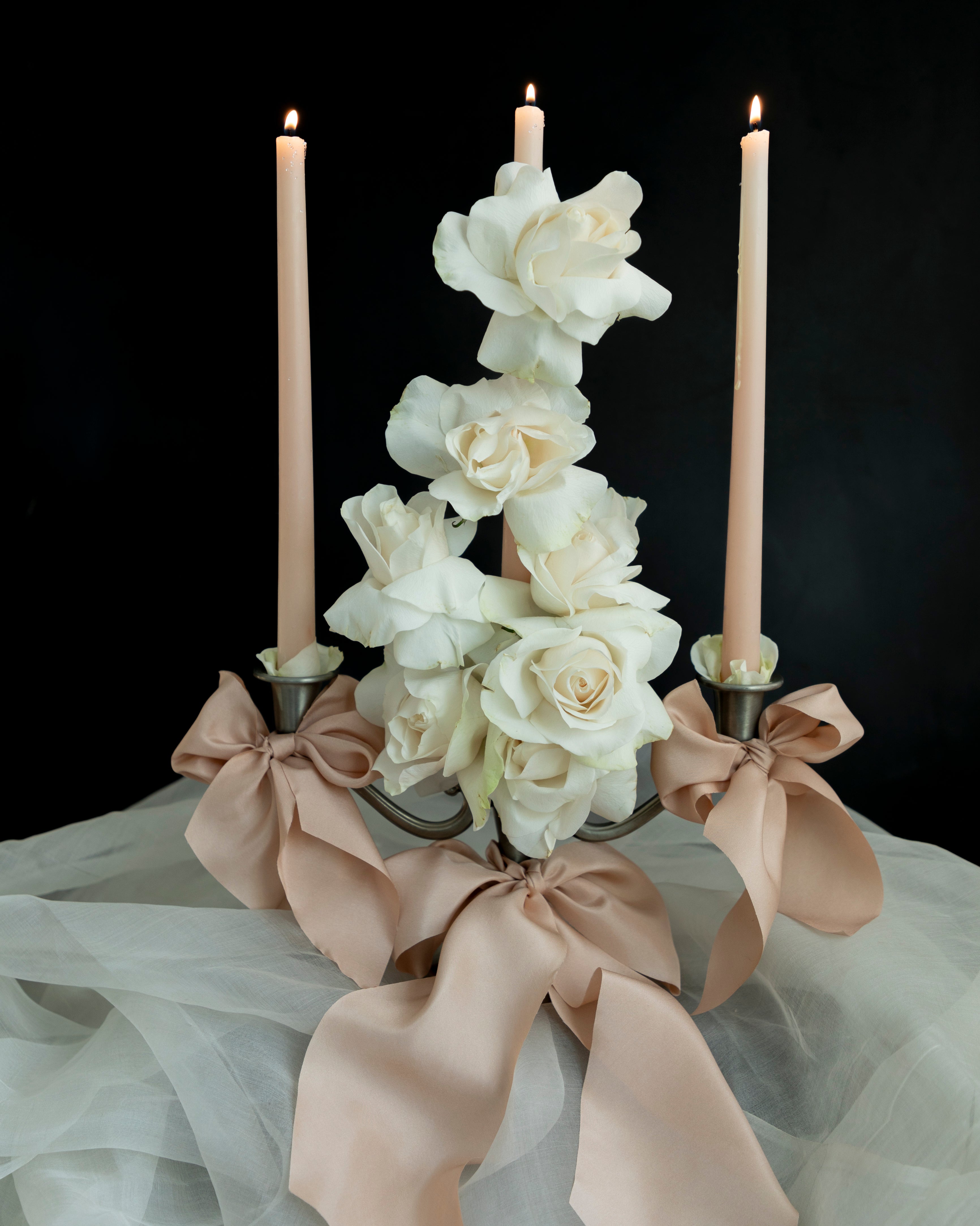 the best blush colored bridal bouquet silk ribbon. bespoke wedding ribbon