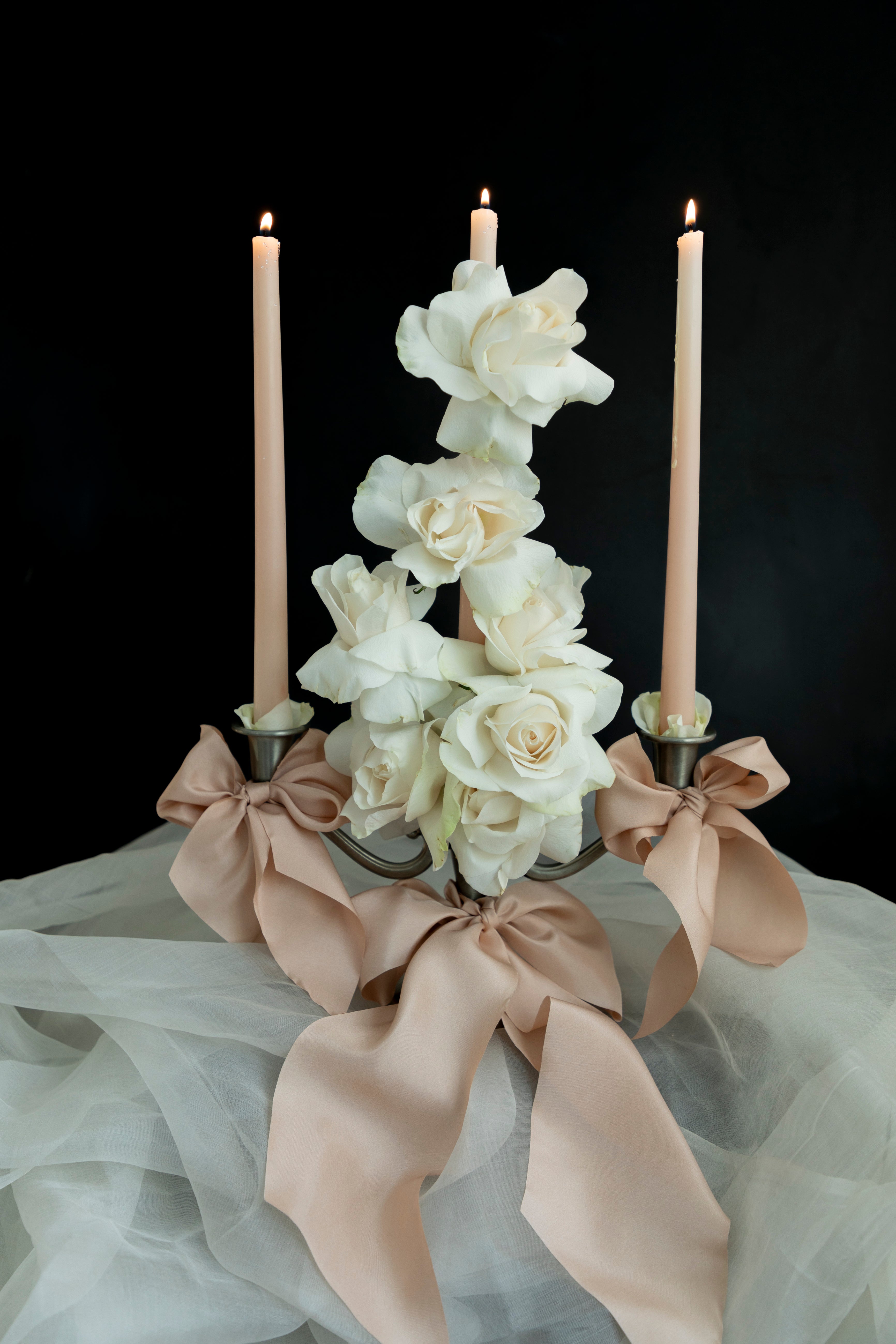 the best blush colored bridal bouquet silk ribbon. bespoke wedding ribbon
