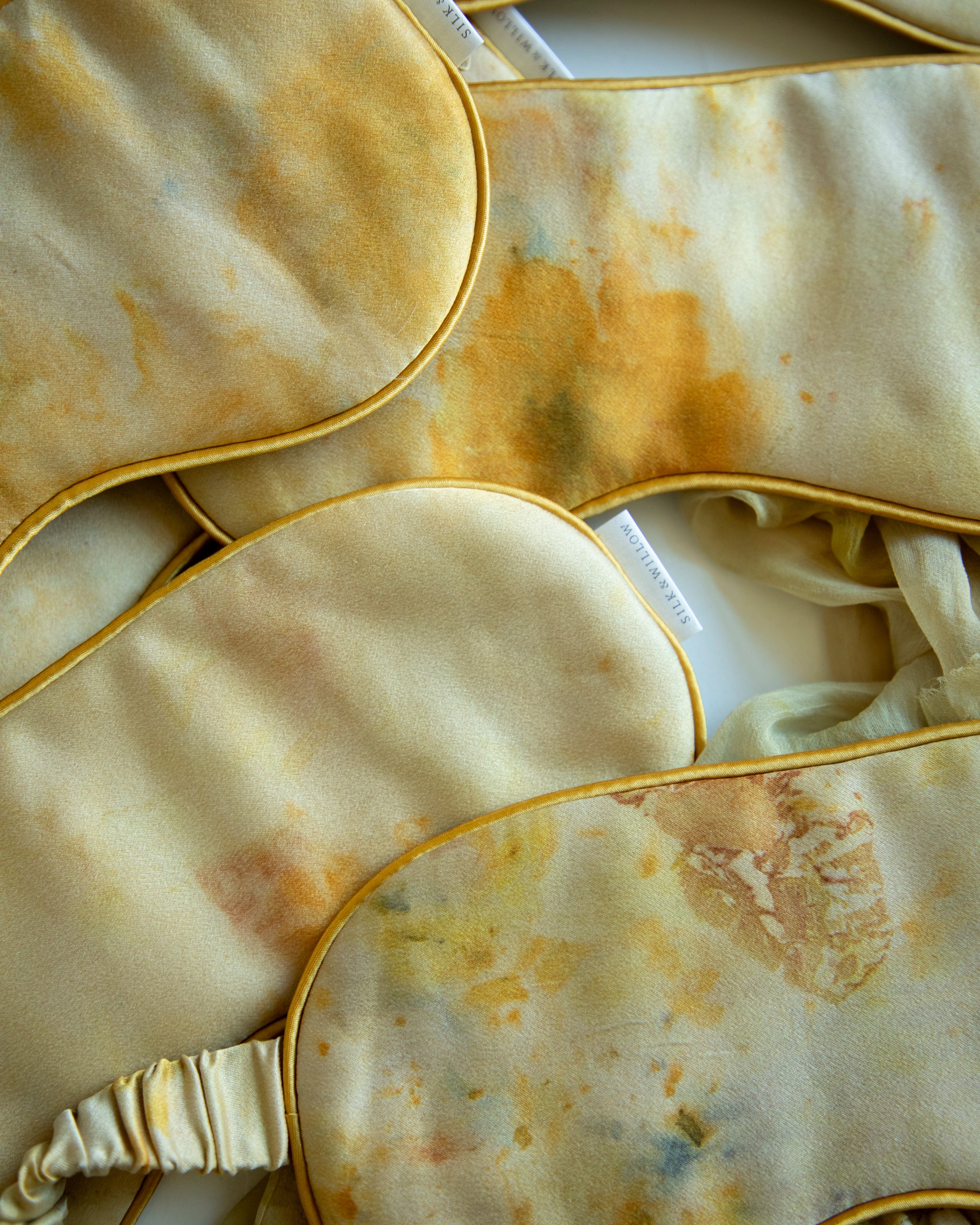 eco-print natural dye silk sleep eye mask