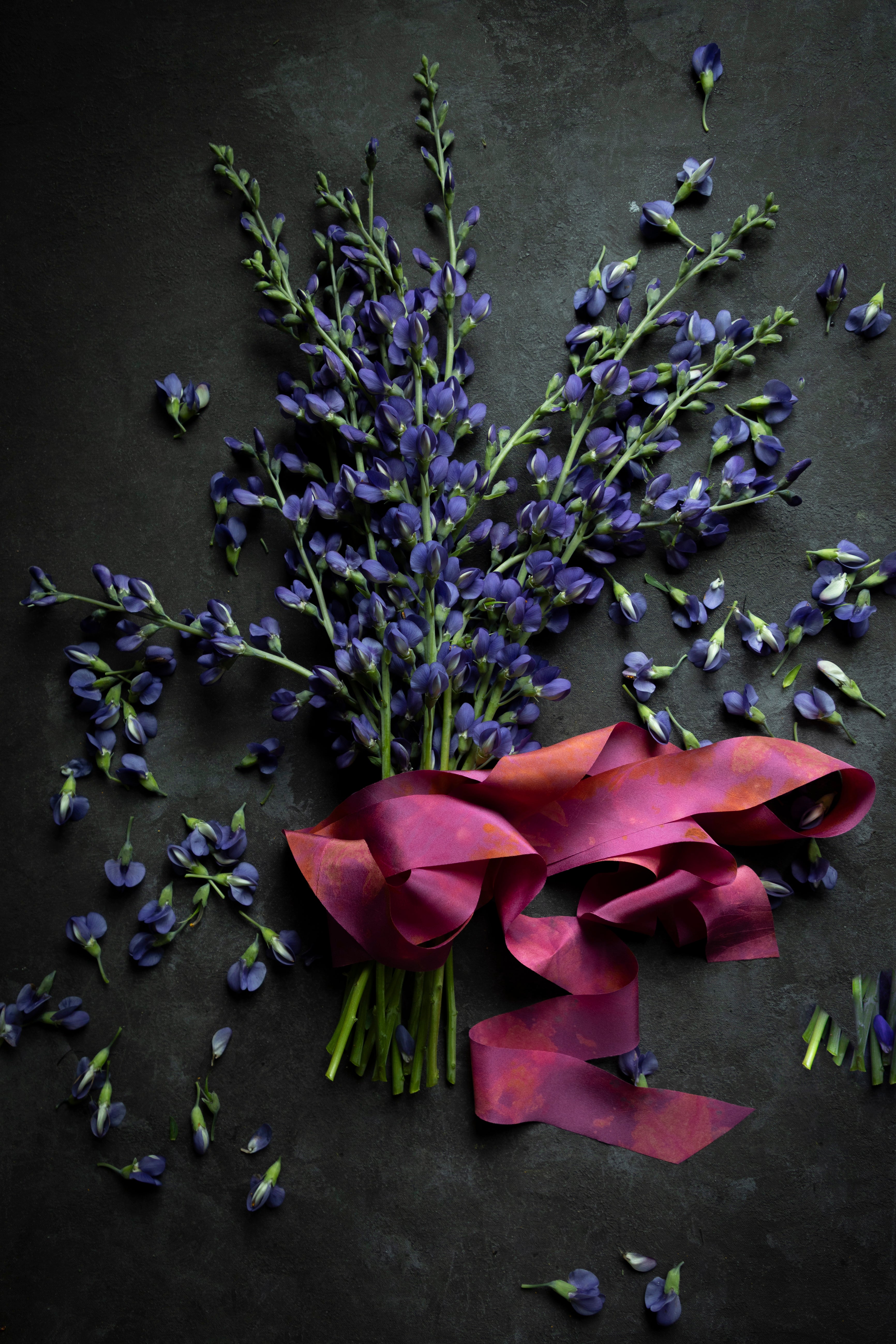 eco-print luxury silk ribbon hot pink ribbon