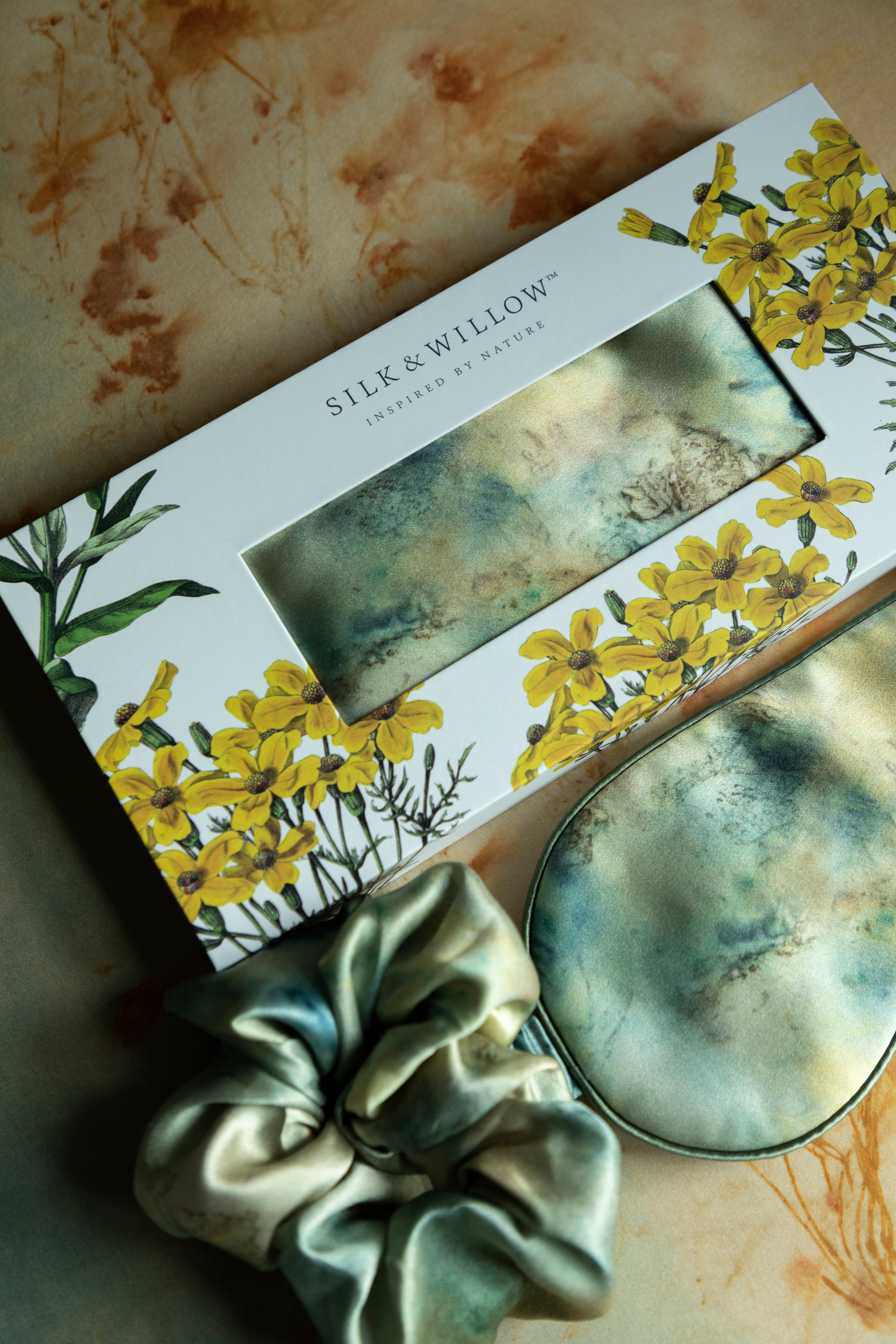 silk sleep eye mask in sustainable packaging gift box