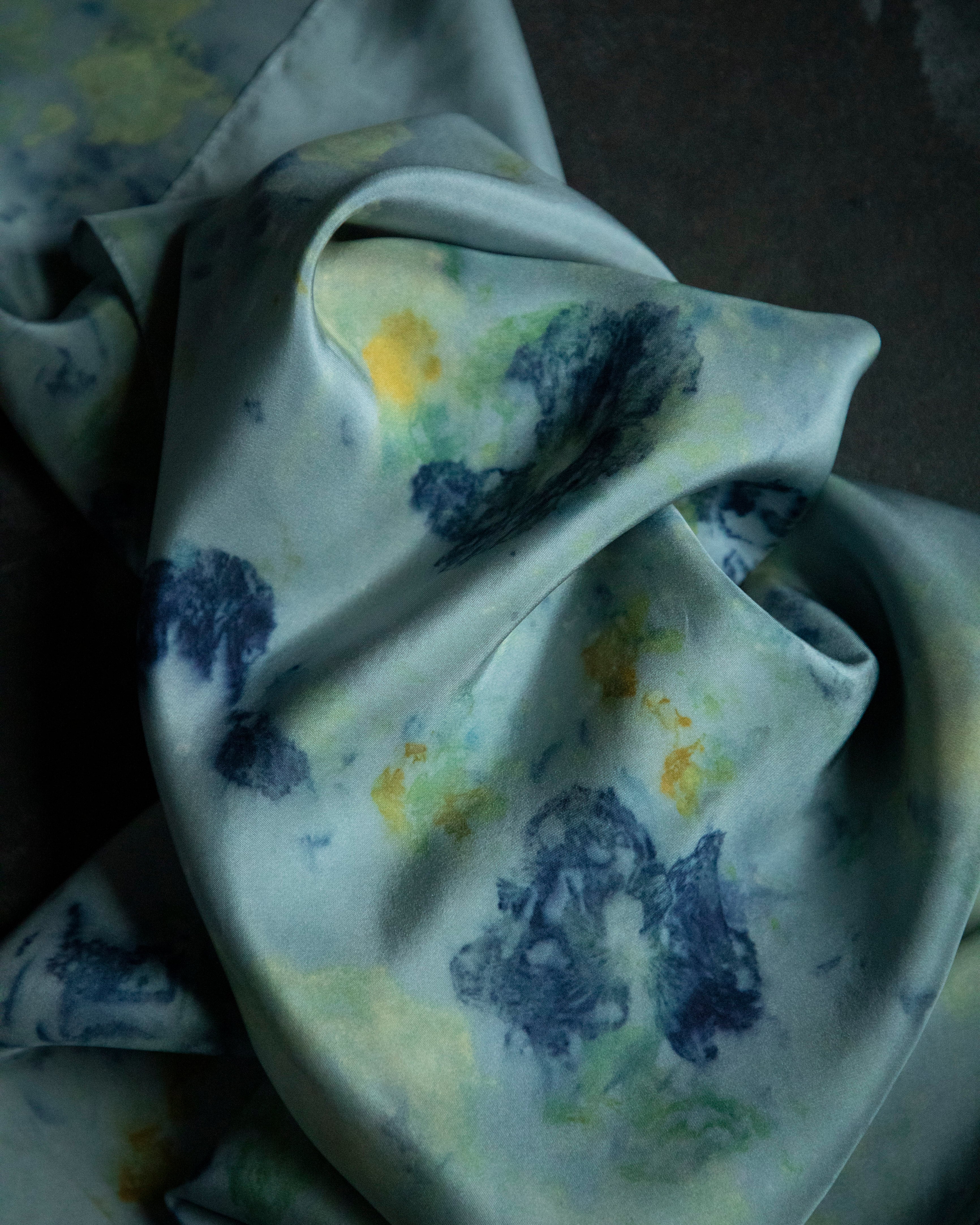 eco-print designer silk scarf eco-friendly silk