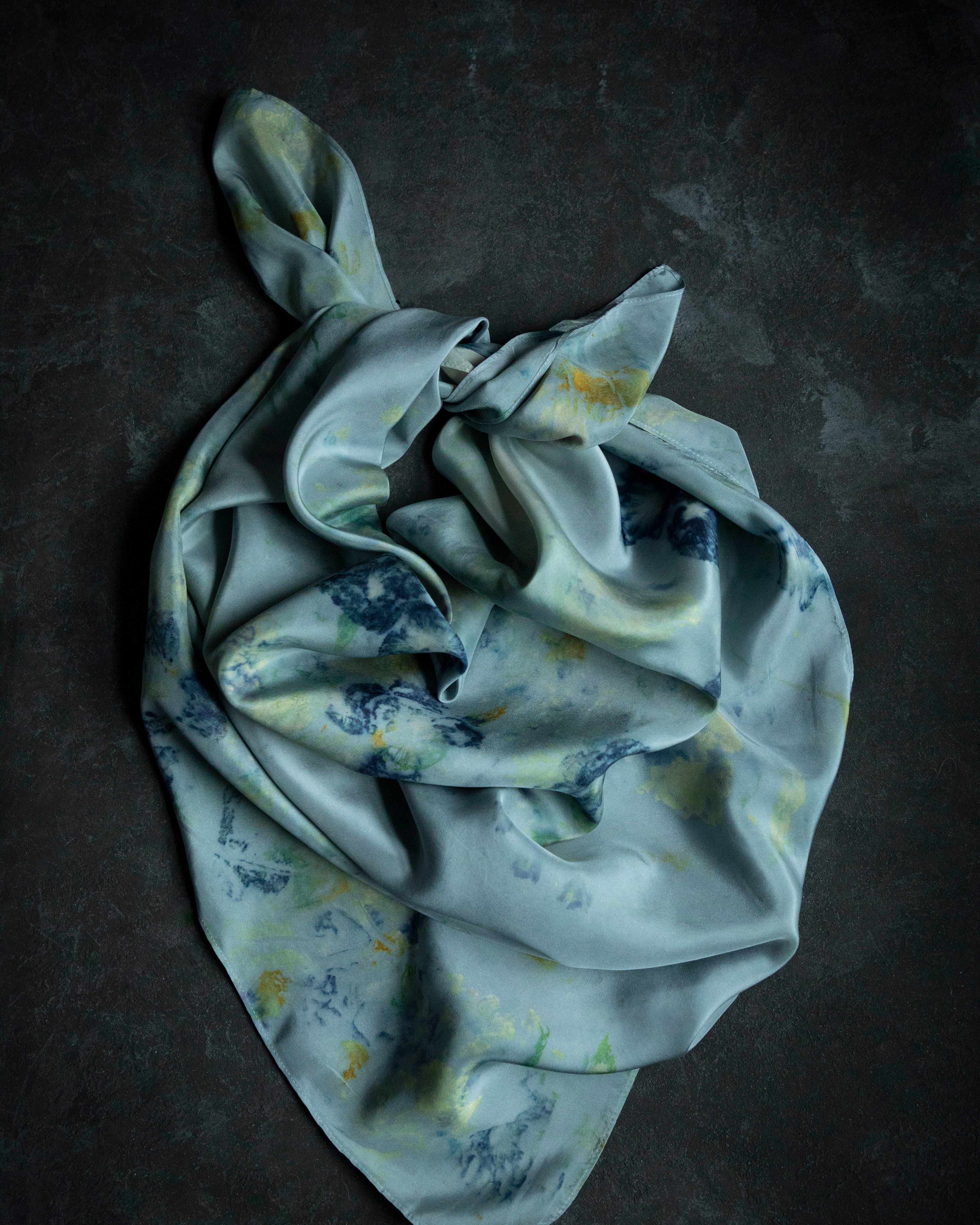 eco-print designer silk scarf eco-friendly silk