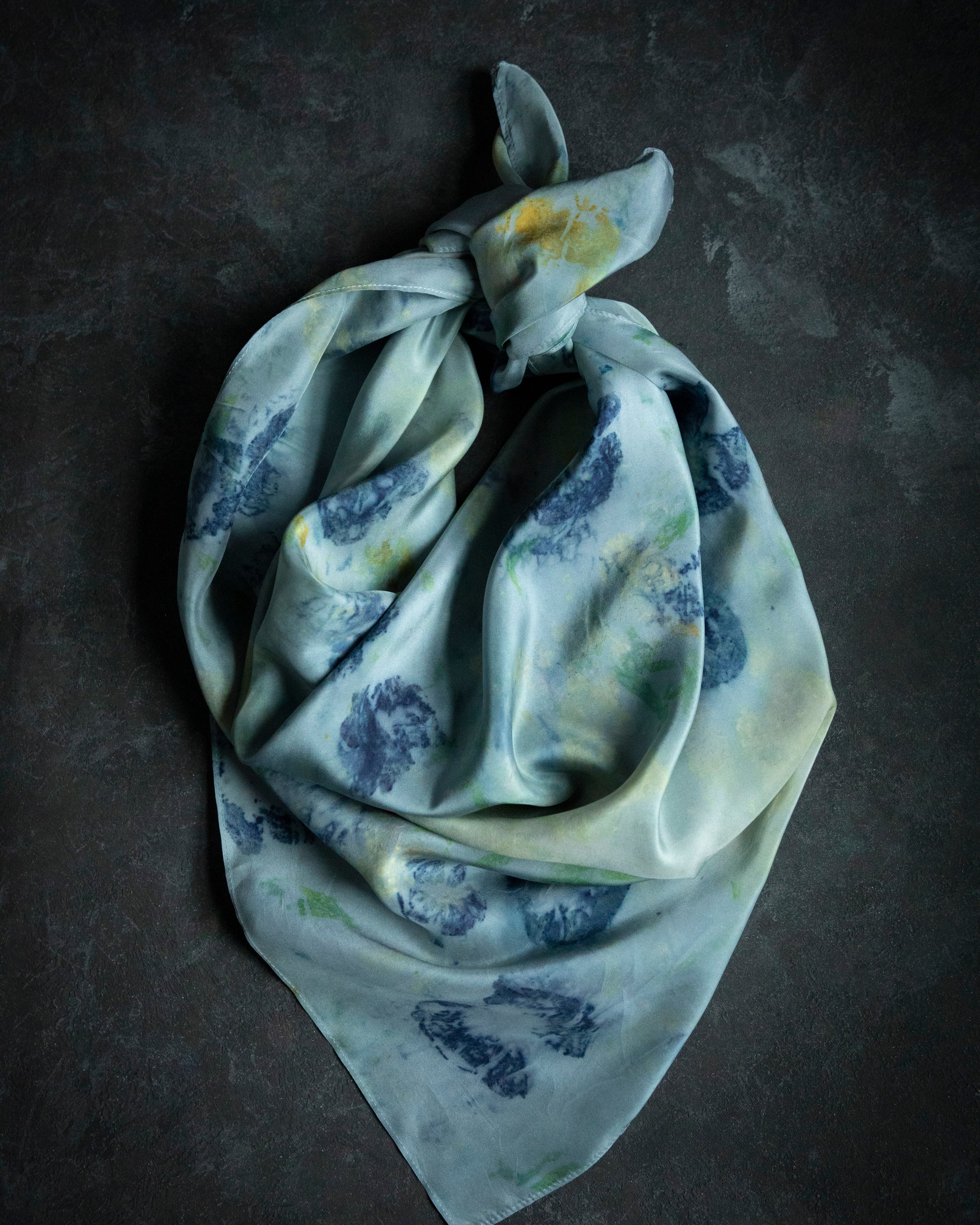 eco-print designer silk scarf eco-friendly silk