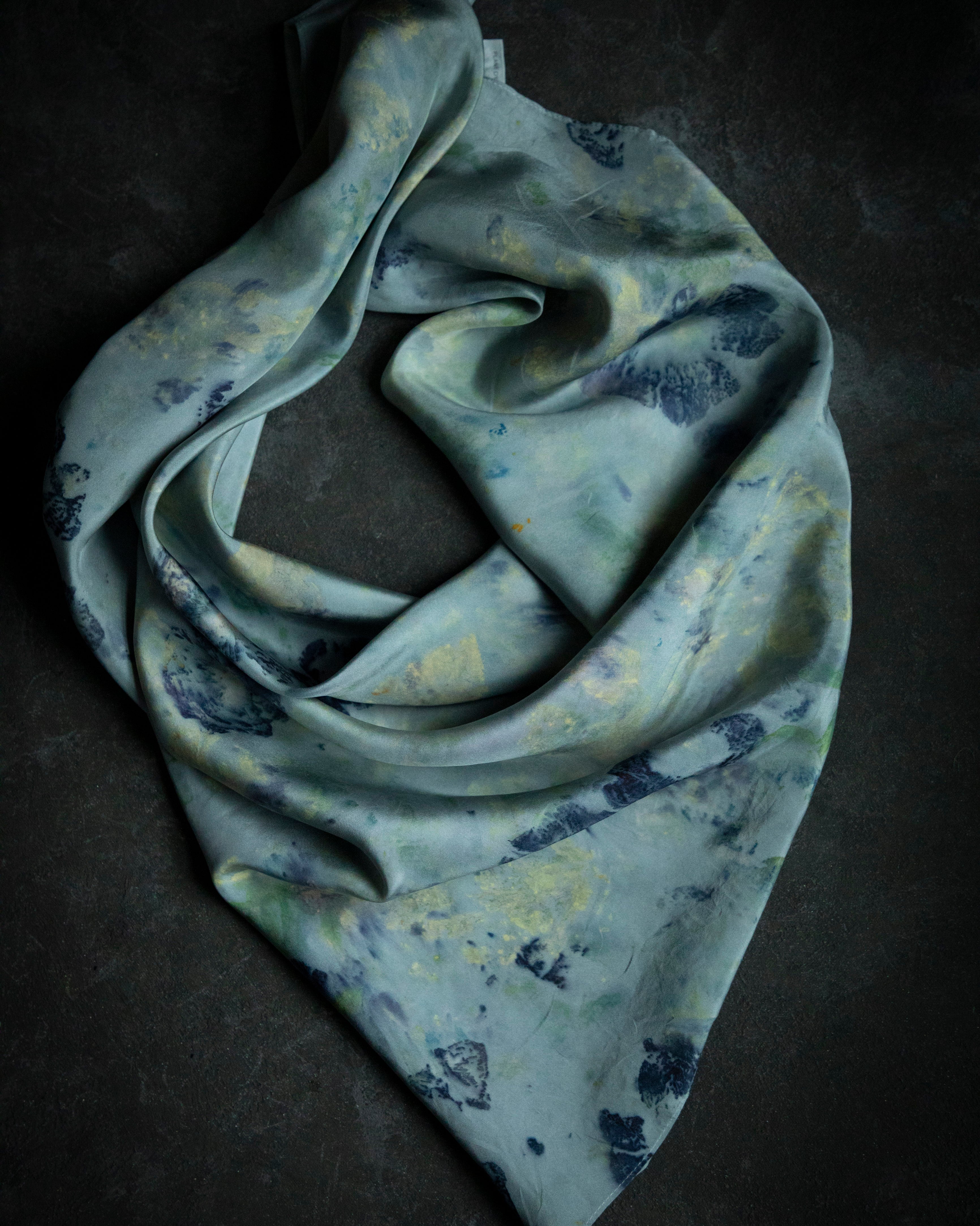 eco-print designer silk scarf eco-friendly silk