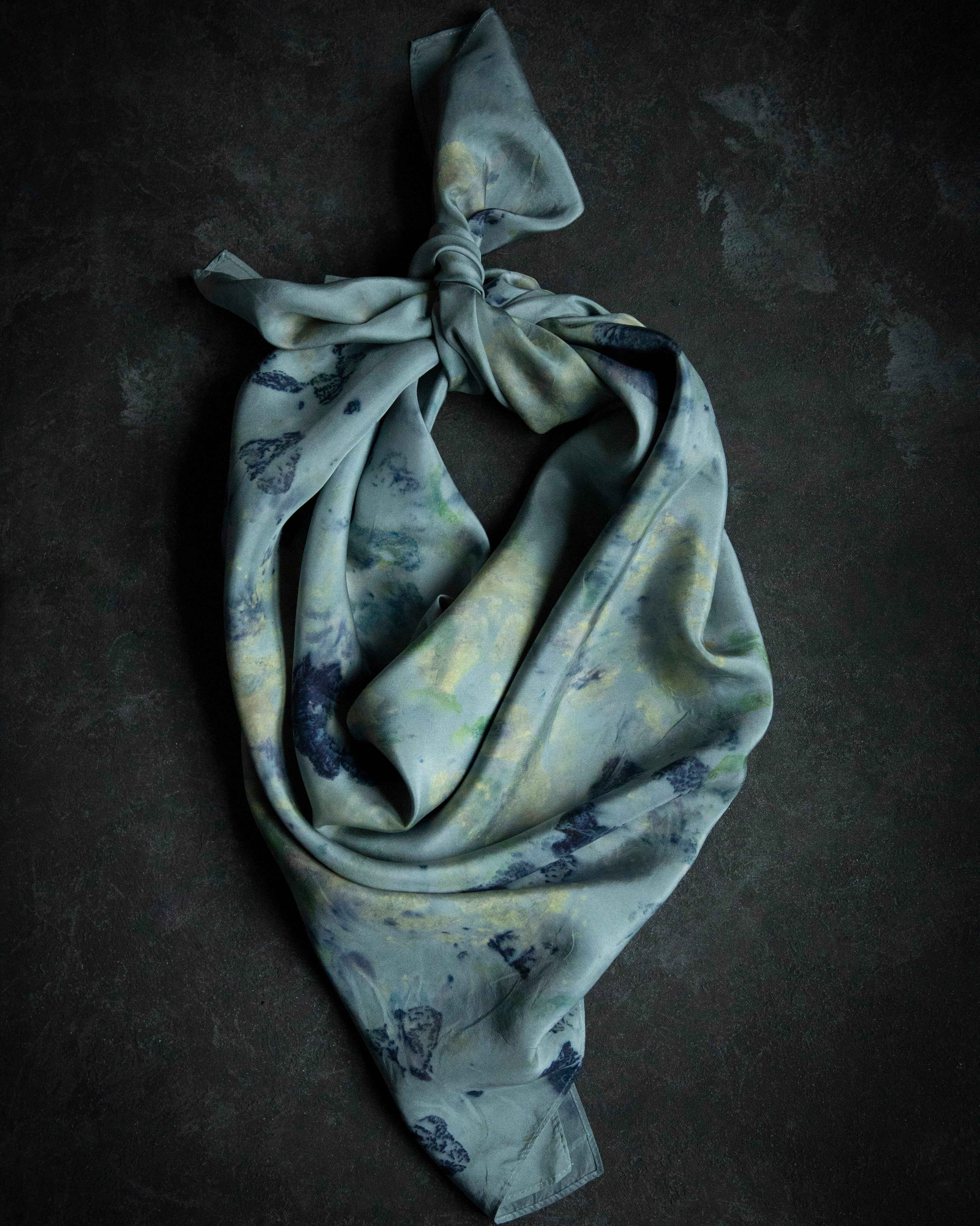 eco-print designer silk scarf eco-friendly silk