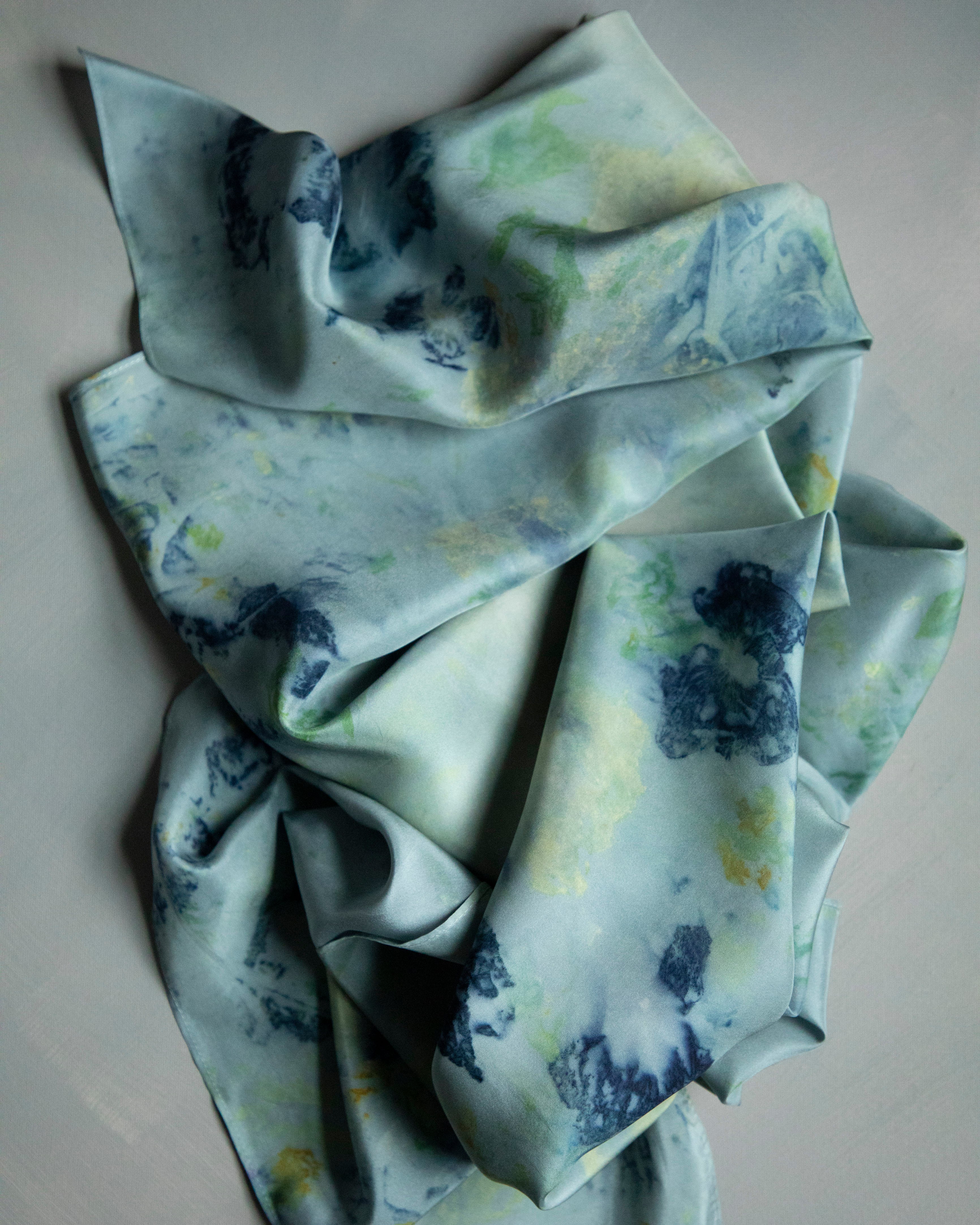 eco-print designer silk scarf eco-friendly silk