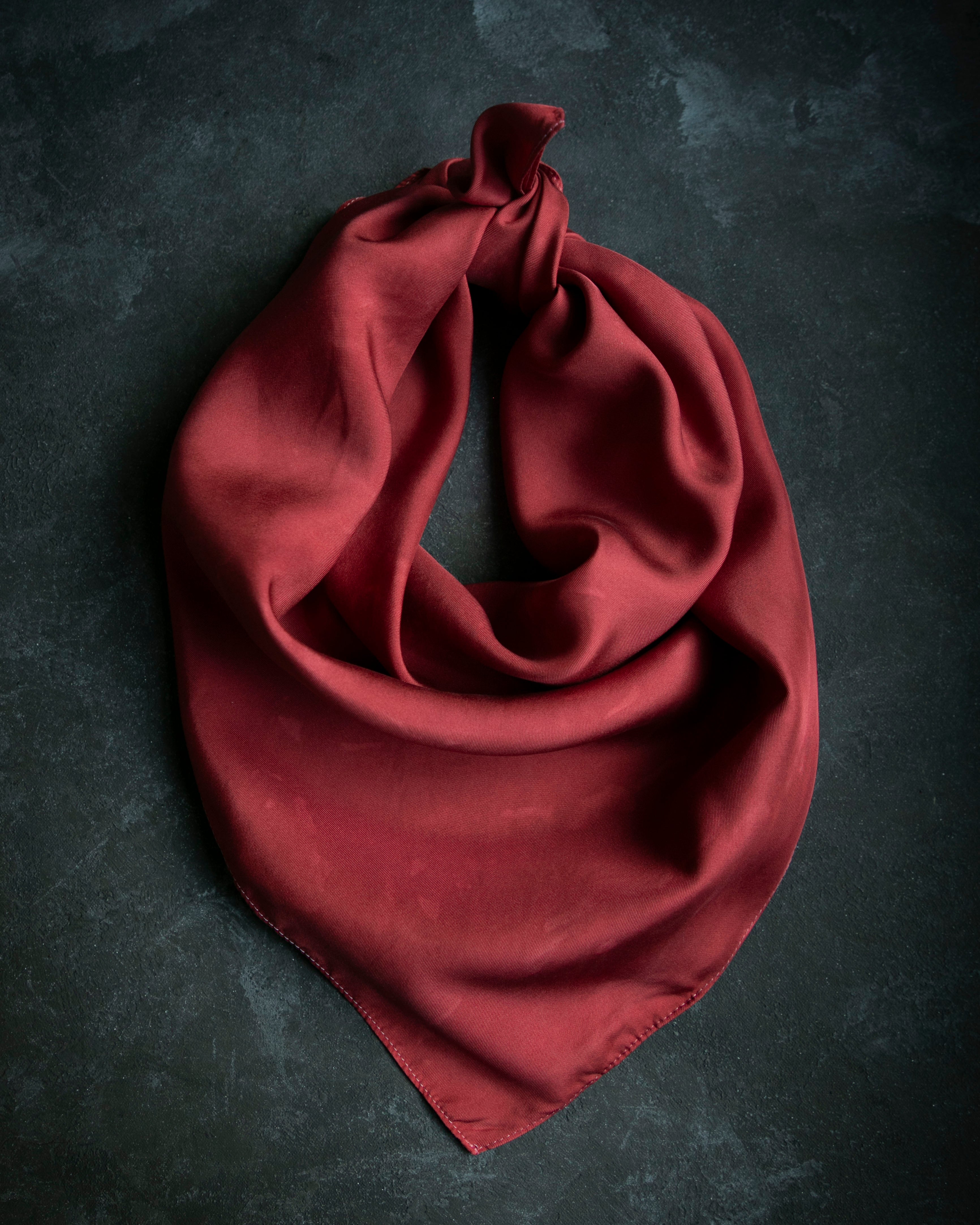 scarlet red natural hand dyed silk scarf