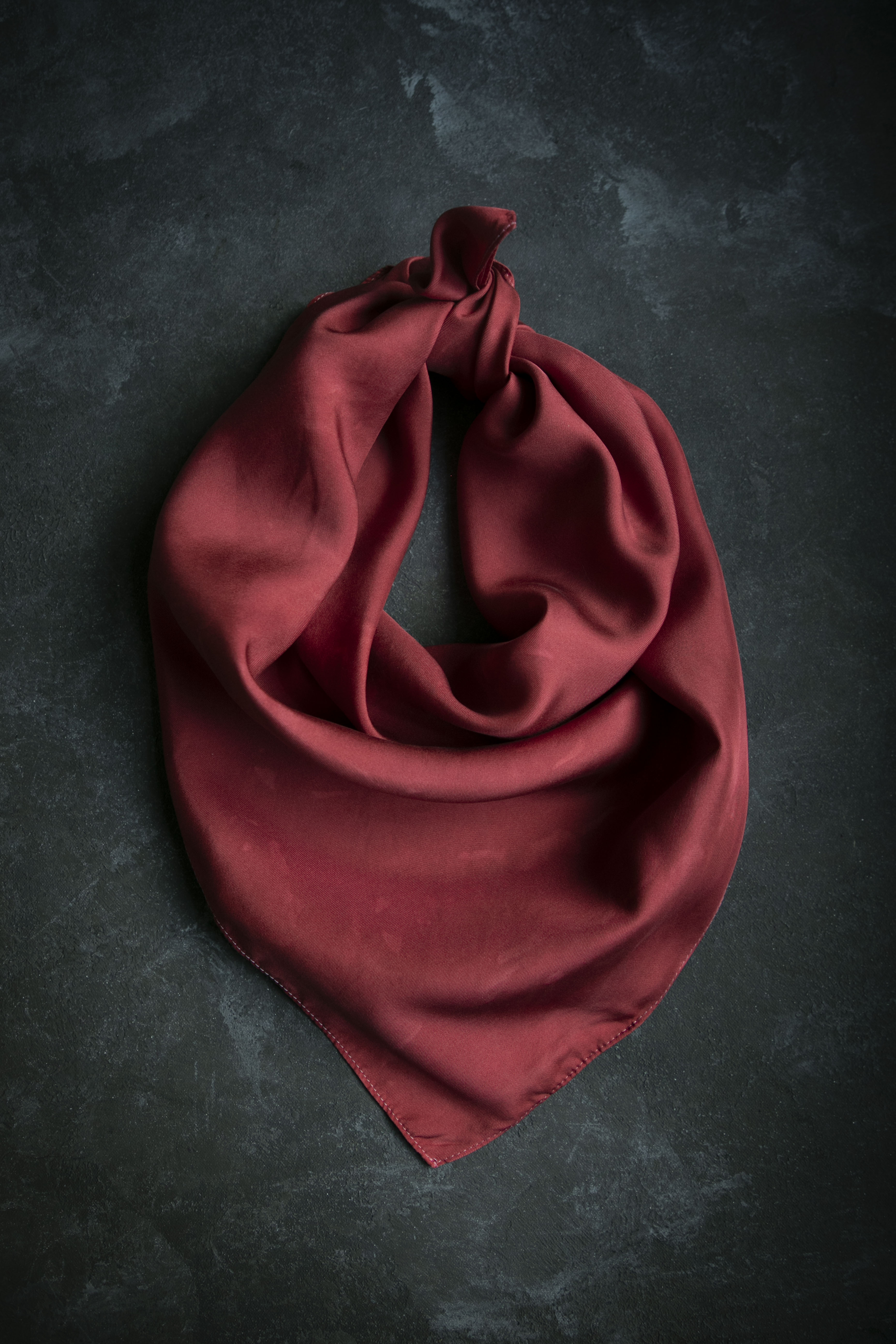 scarlet red natural hand dyed silk scarf