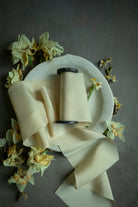 gold silk ribbon for wedding flower bouquets. hand dyed silk ribbon