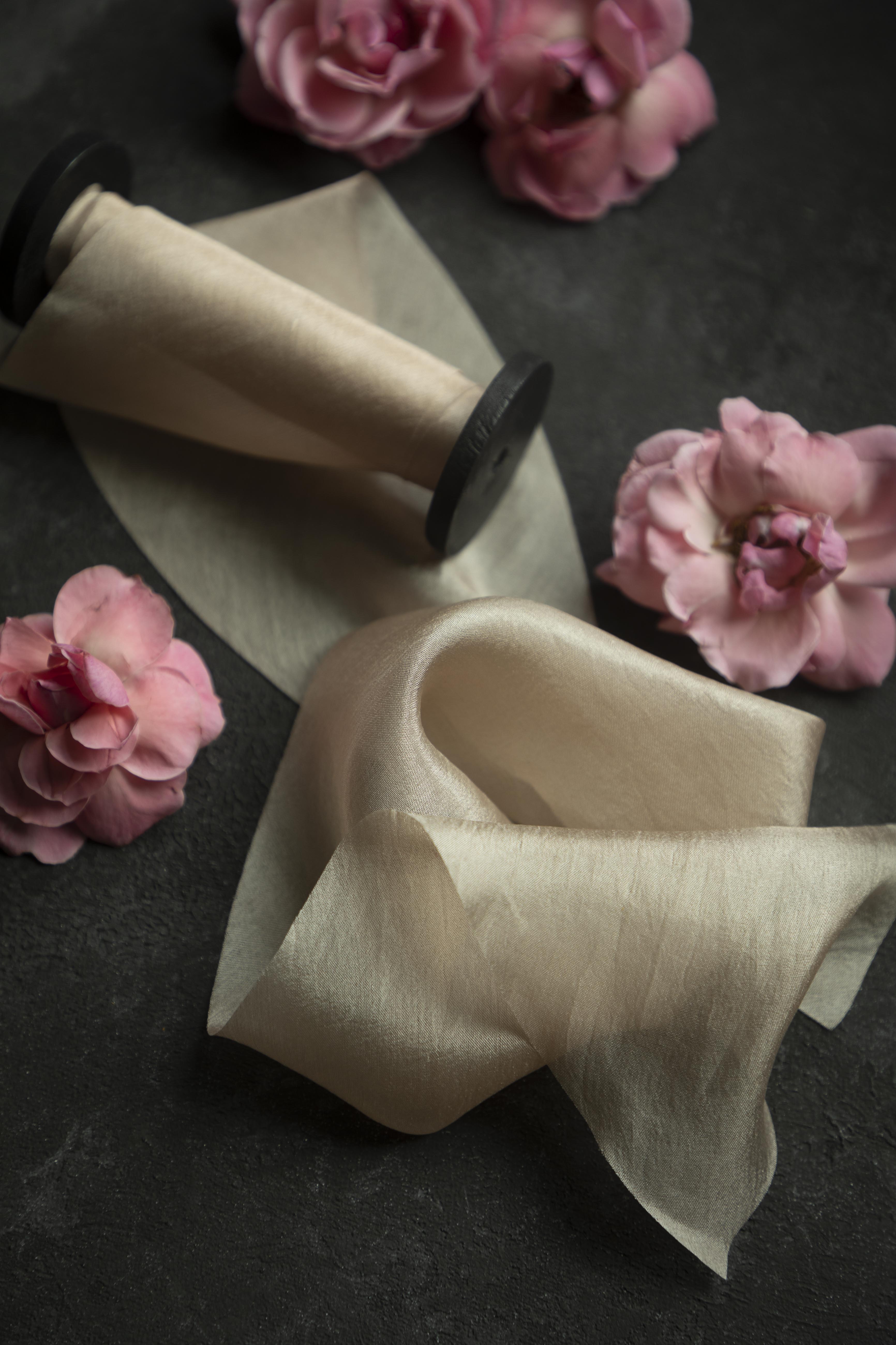 blush organic silk ribbon