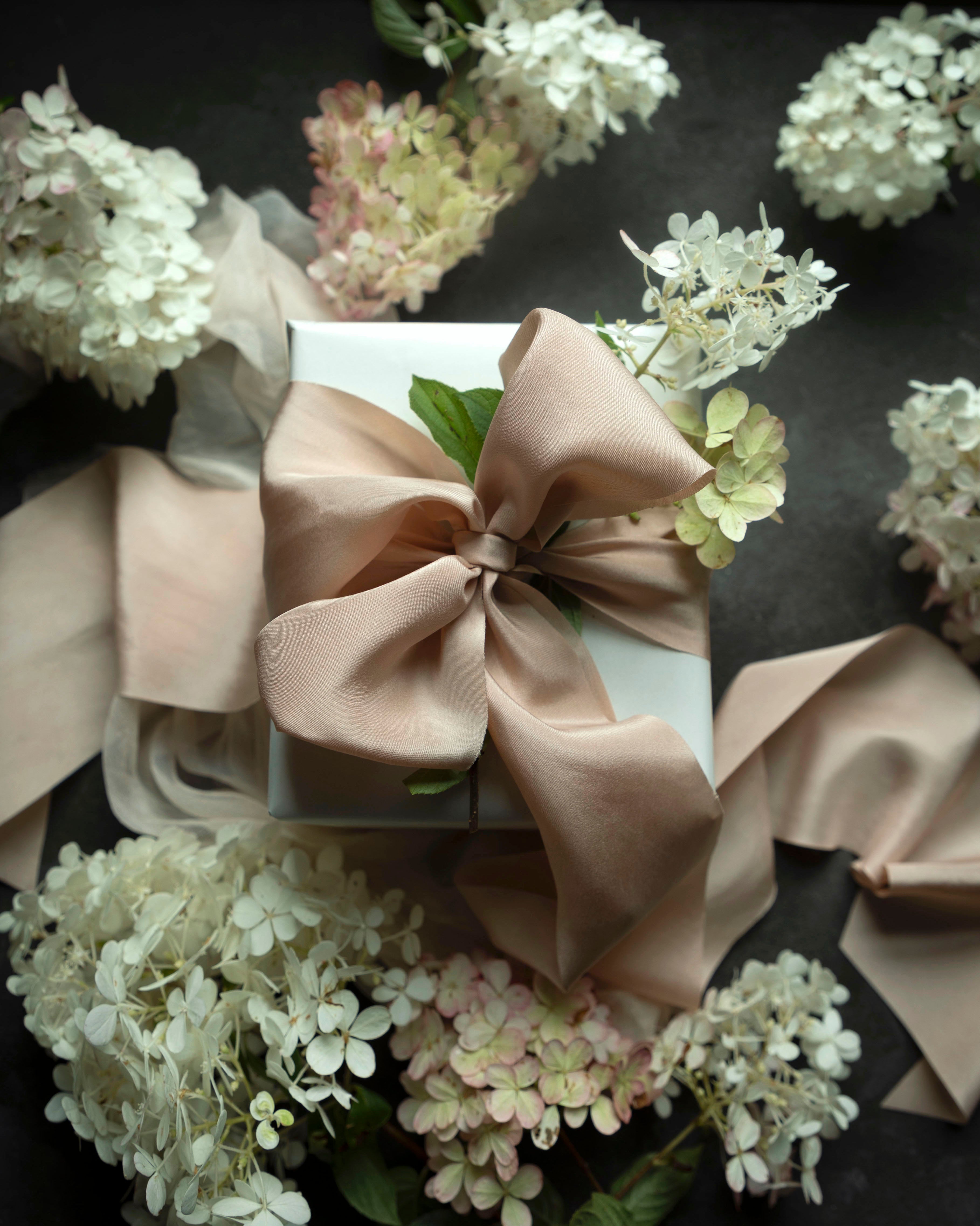 blush silk ribbon for weddings