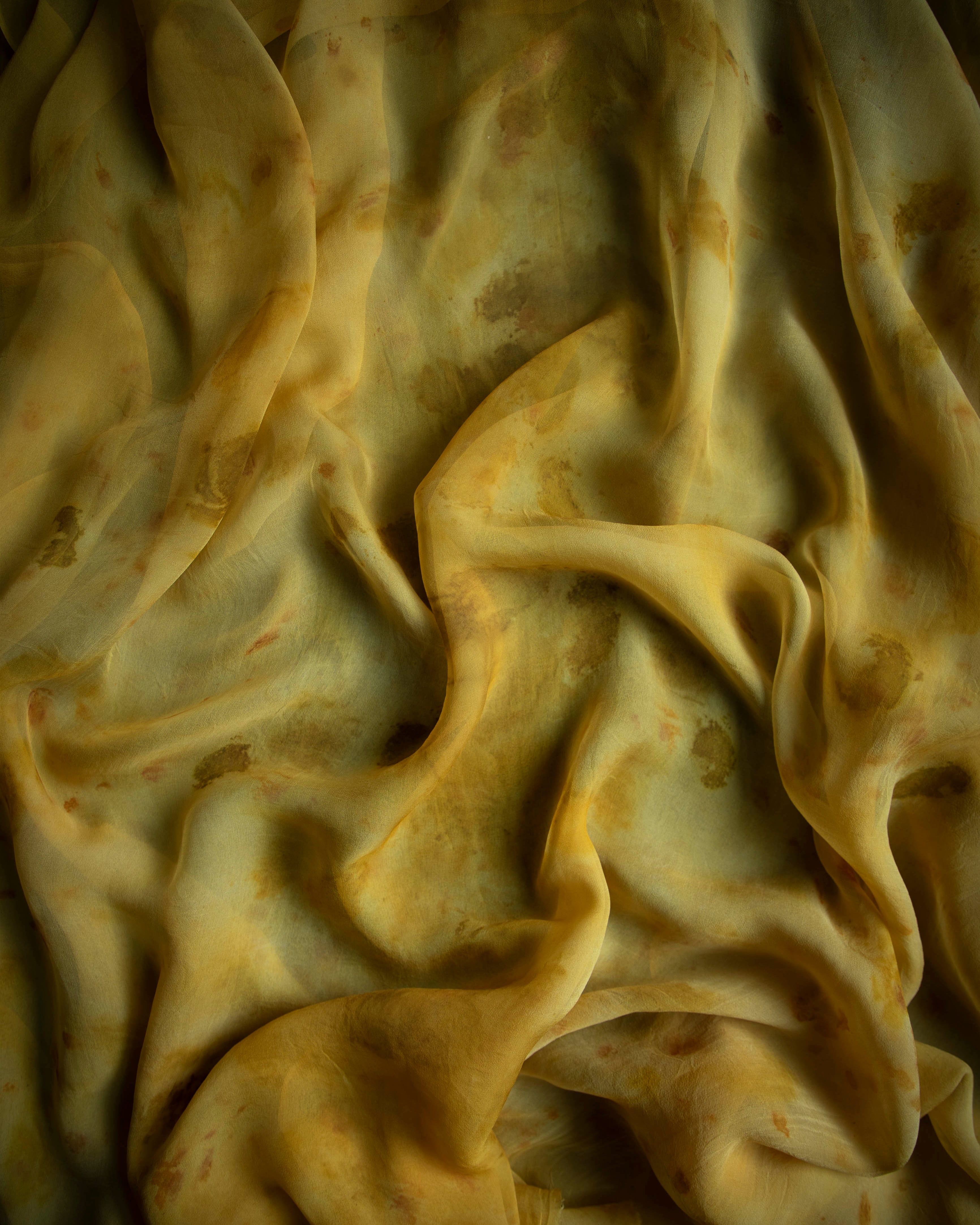 eco-print sheer silk