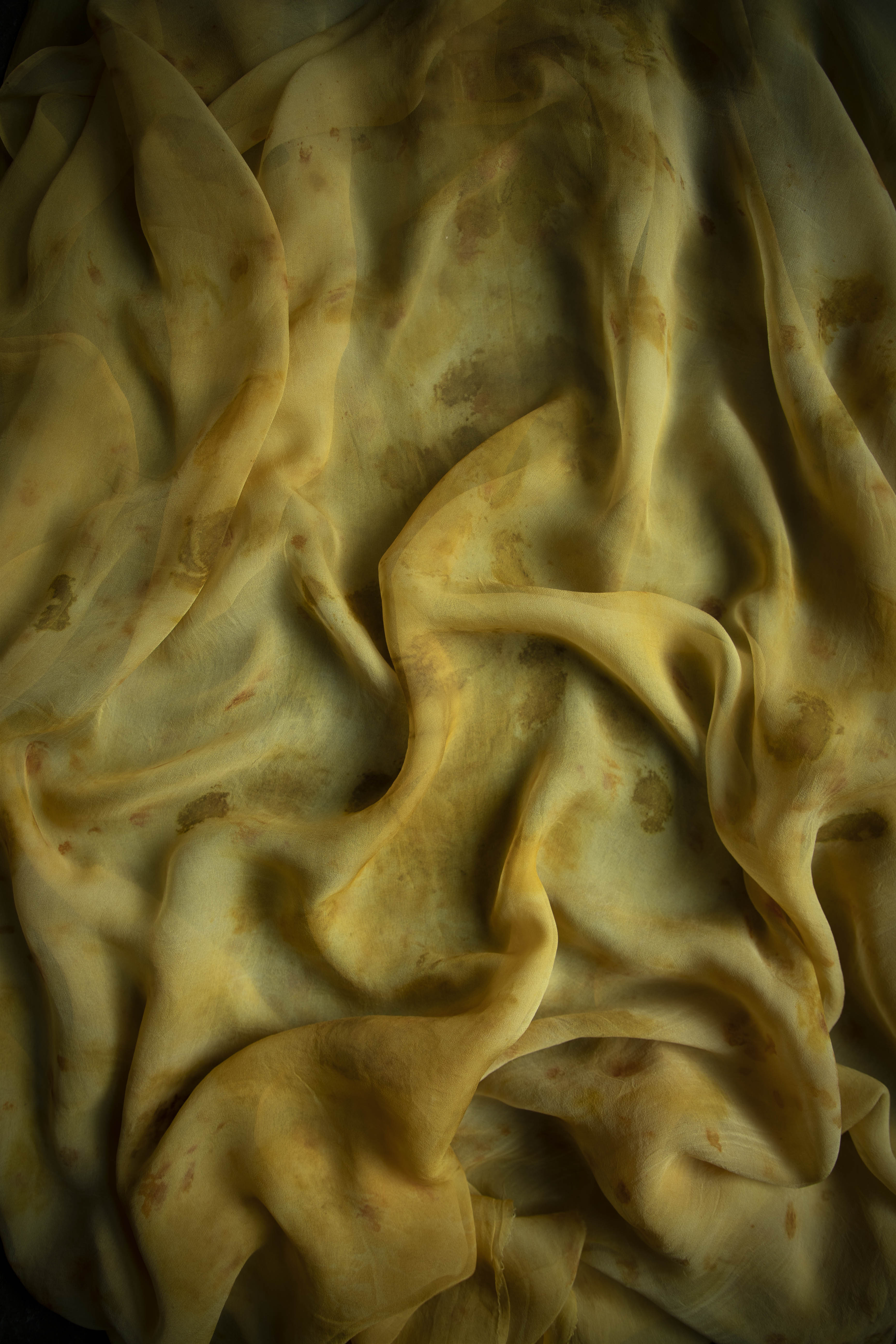 eco-print sheer silk