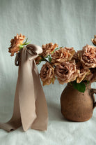 roses and silk ribbon wedding flowers