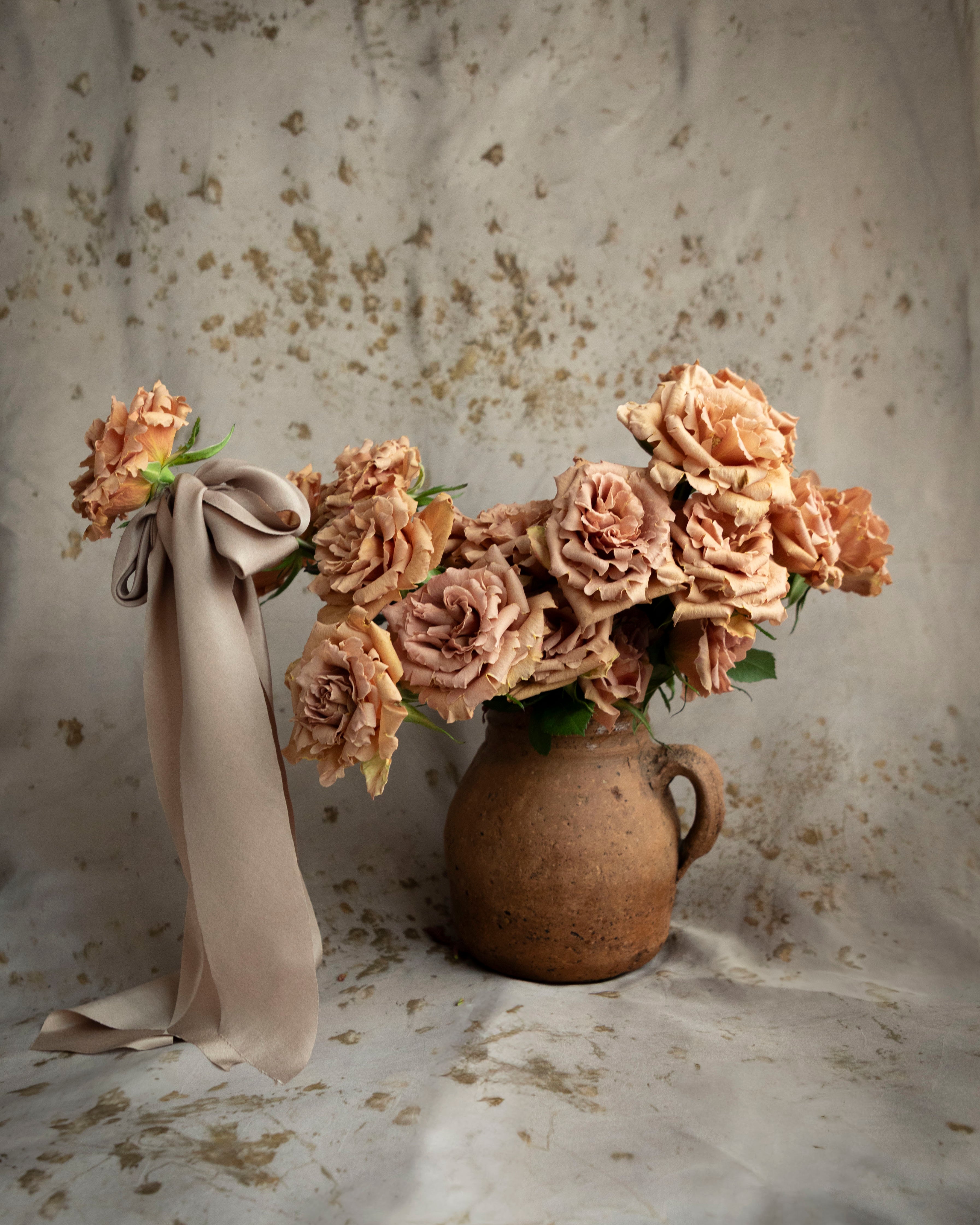 earthy wedding palette. silk & willow hand-dyed silk ribbons for wedding details