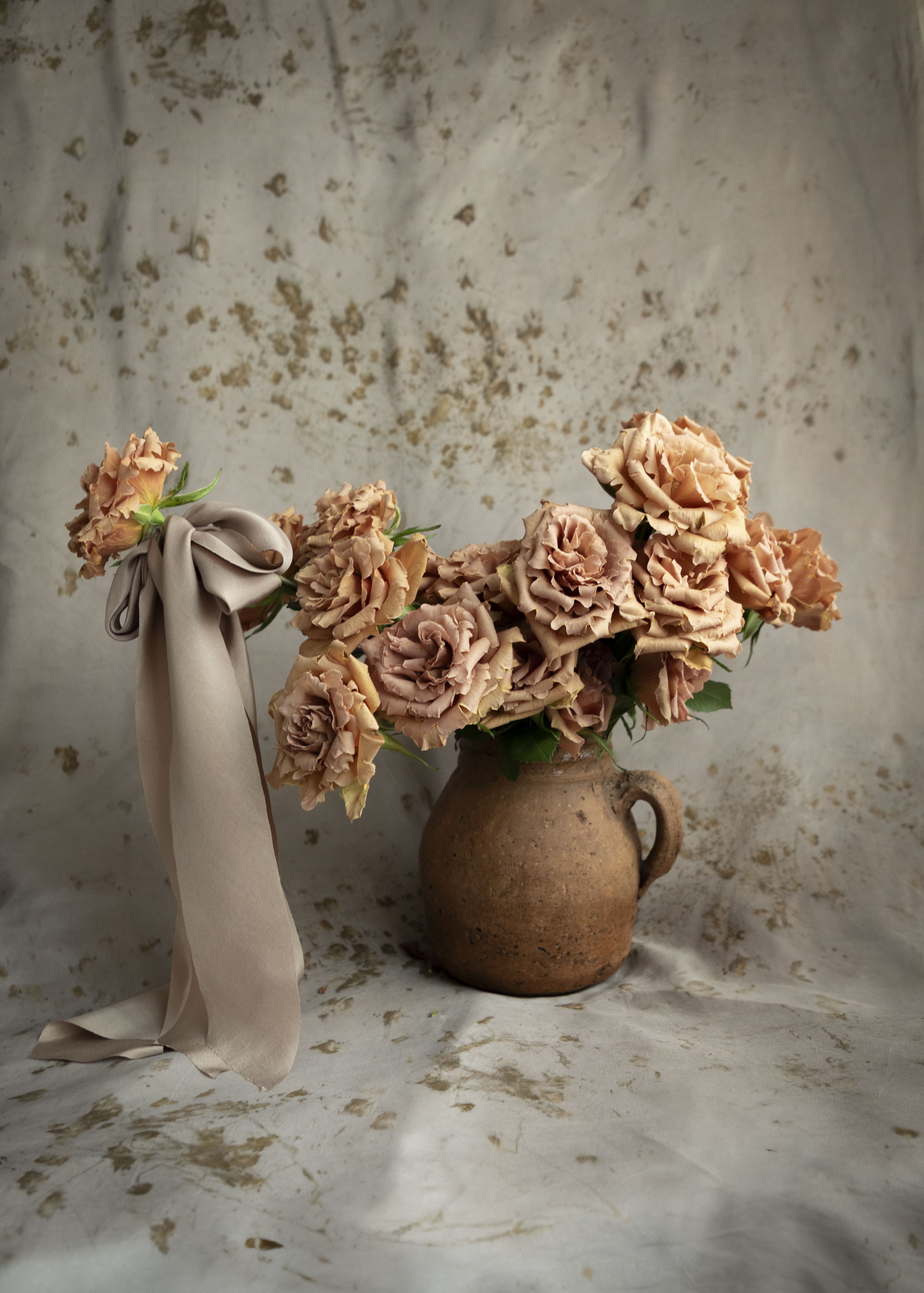 earthy wedding palette. silk & willow hand-dyed silk ribbons for wedding details