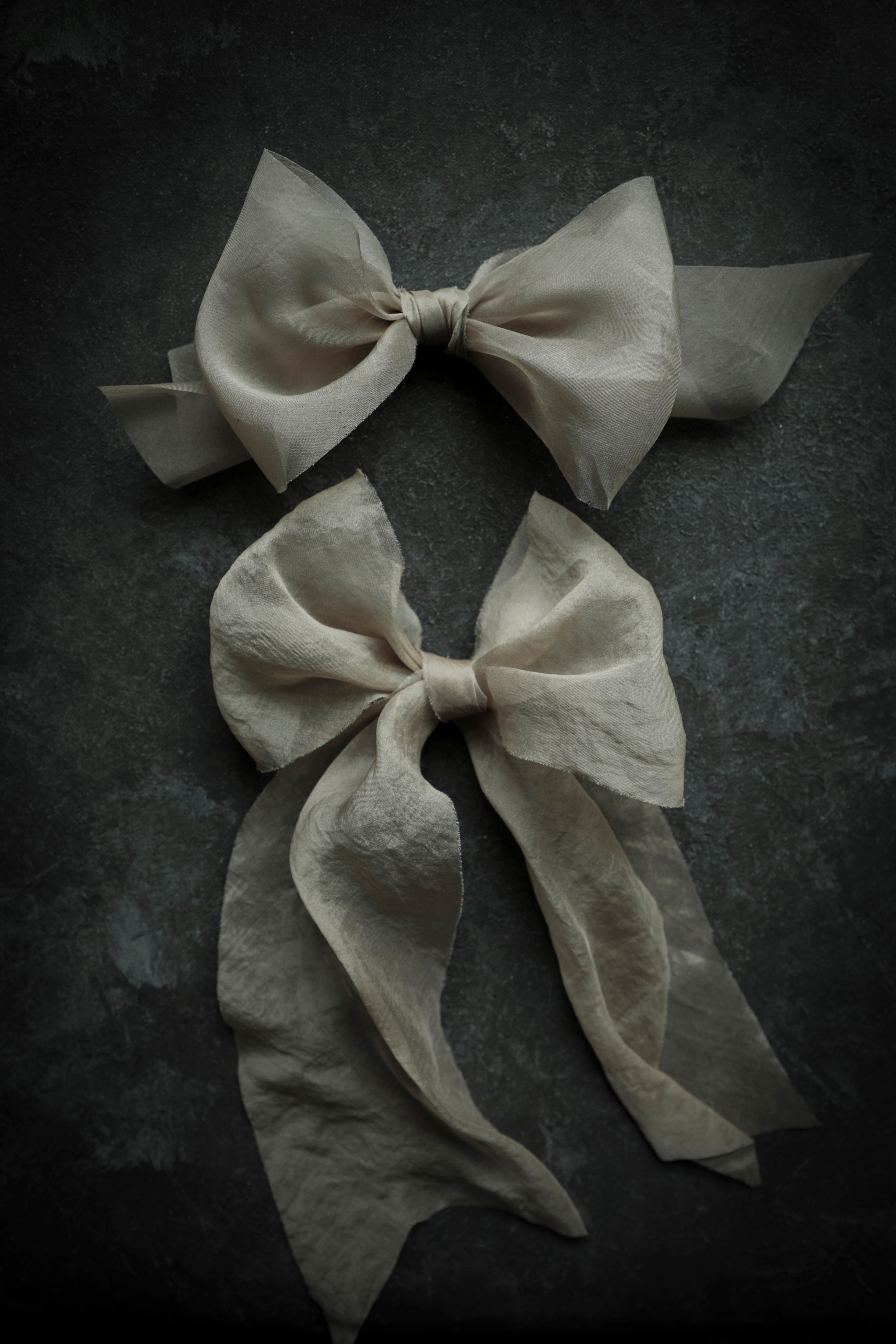 100% silk organza bows champagne color