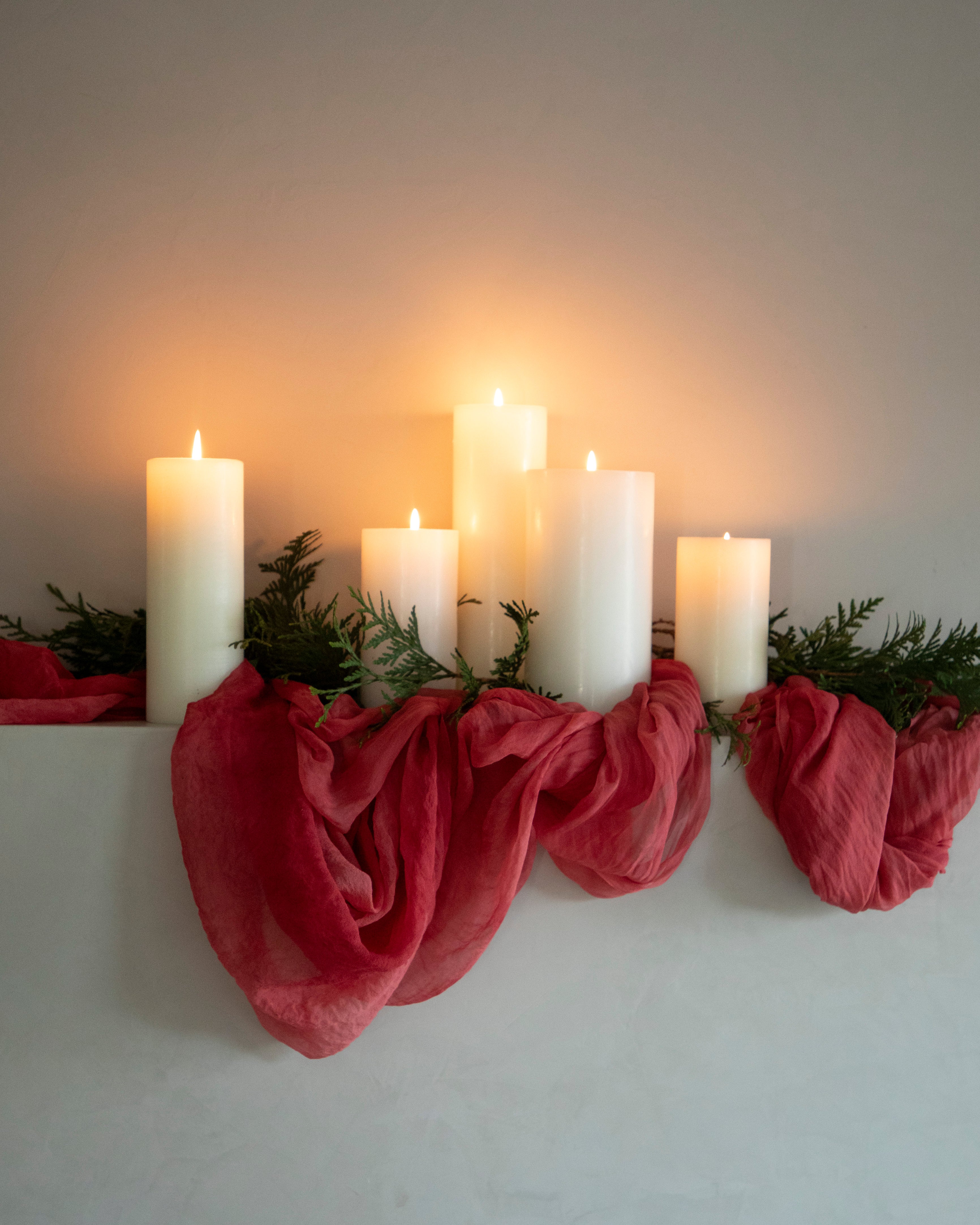 Christmas red for holiday home decor. mantel decorations for christmas