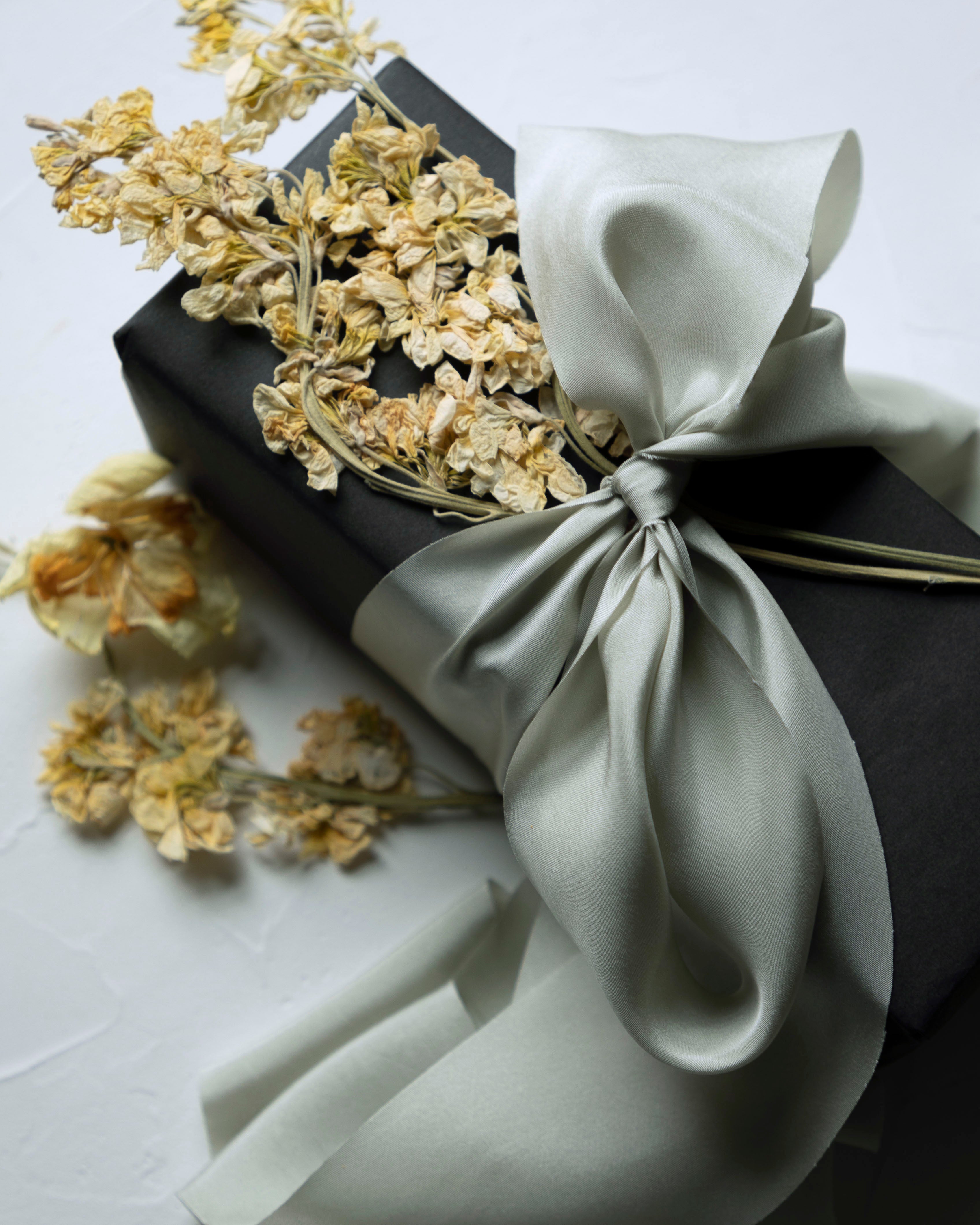 dandelion green silk ribbon for wedding bouquets