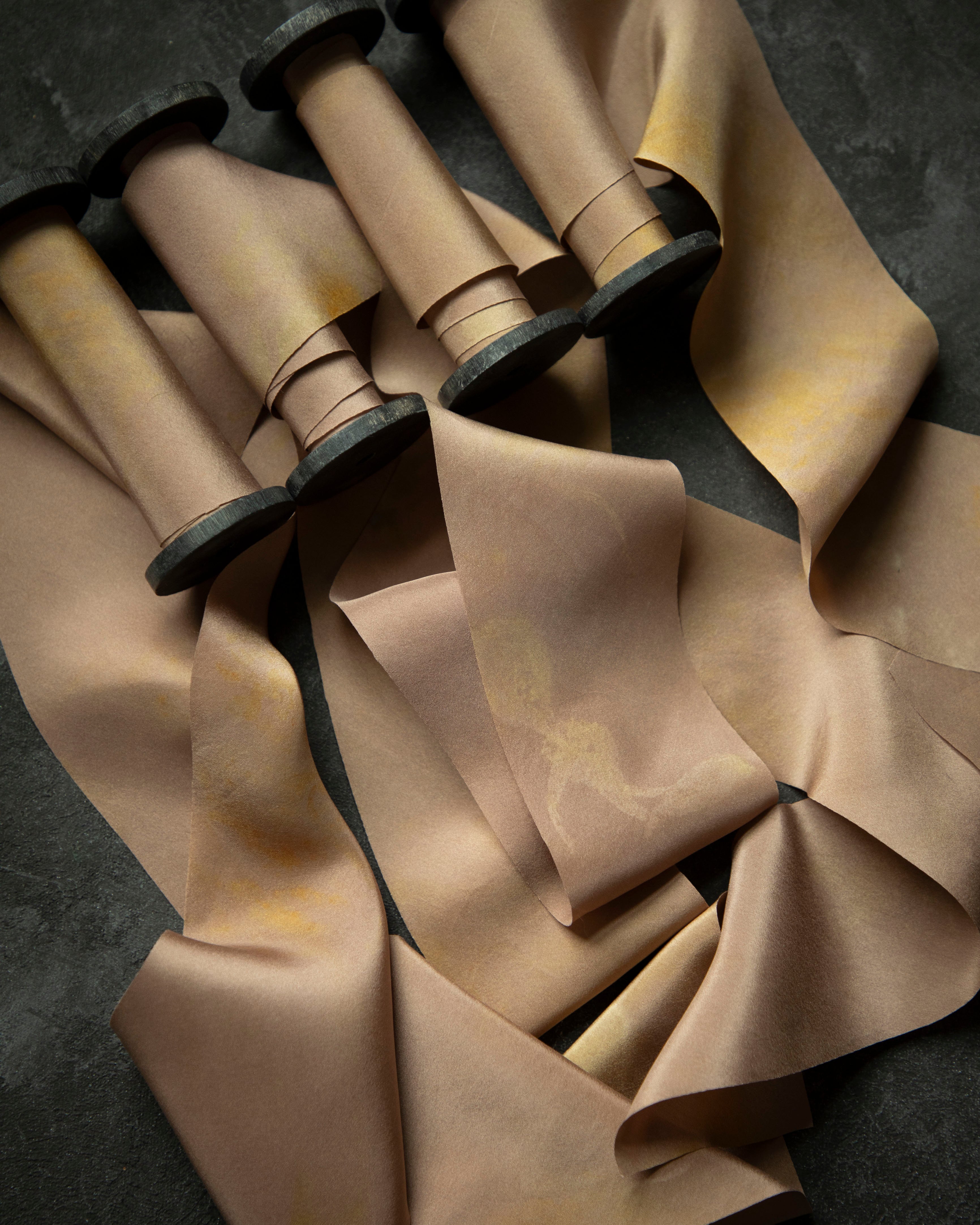 silk ribbon spools blush and rose