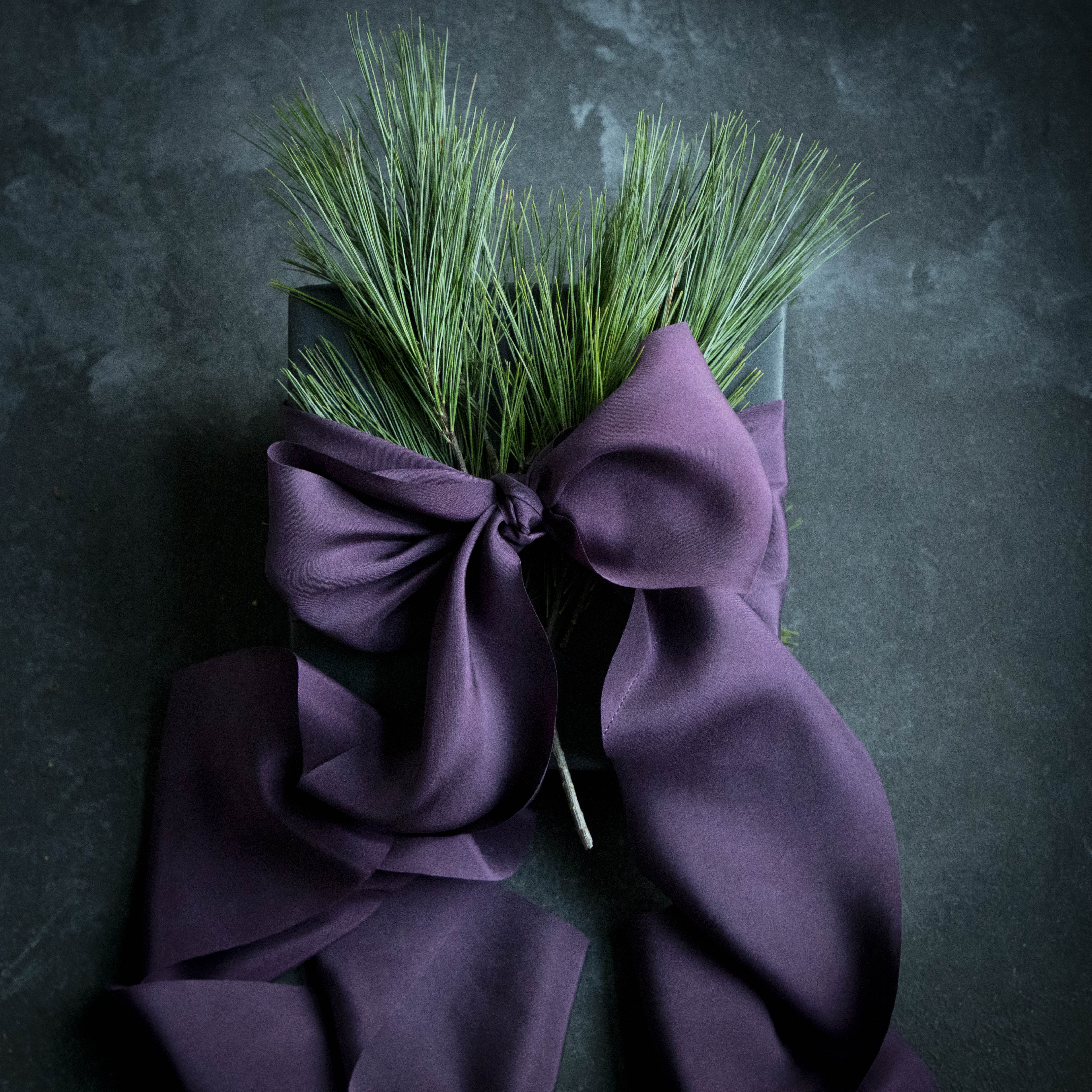 christmas gifts for her with purple silk ribbon