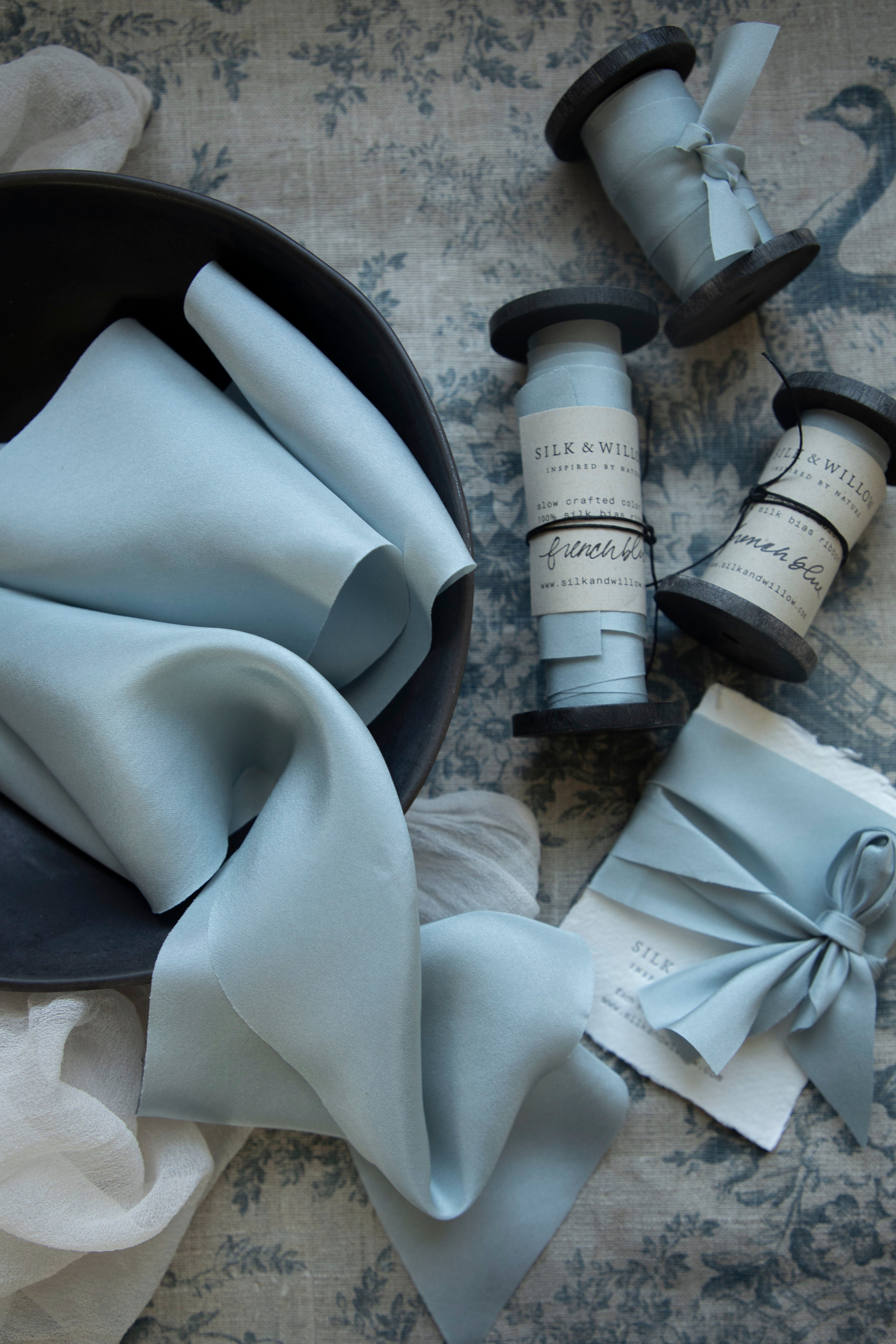 french blue silk ribbon