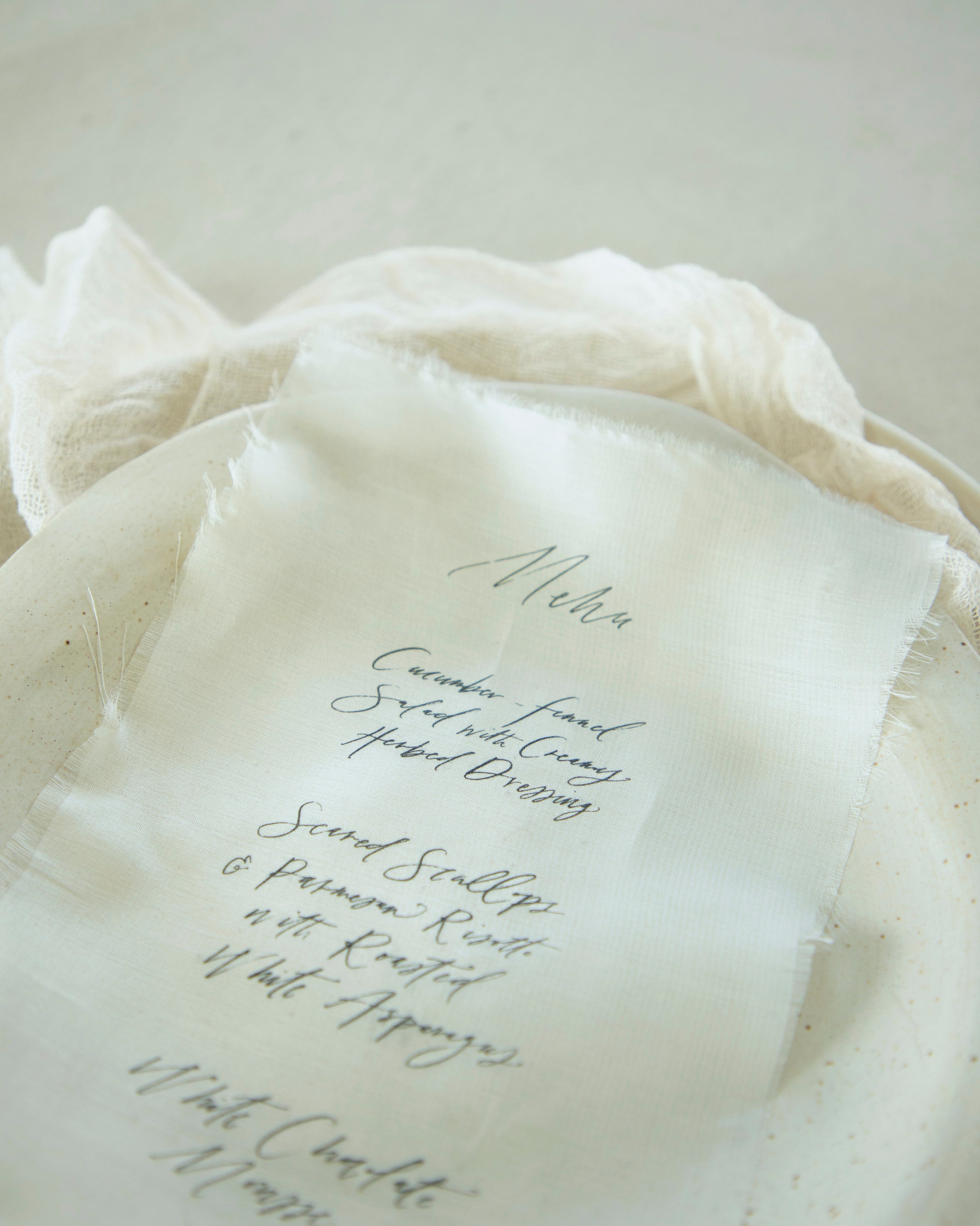 custom silk printed menu