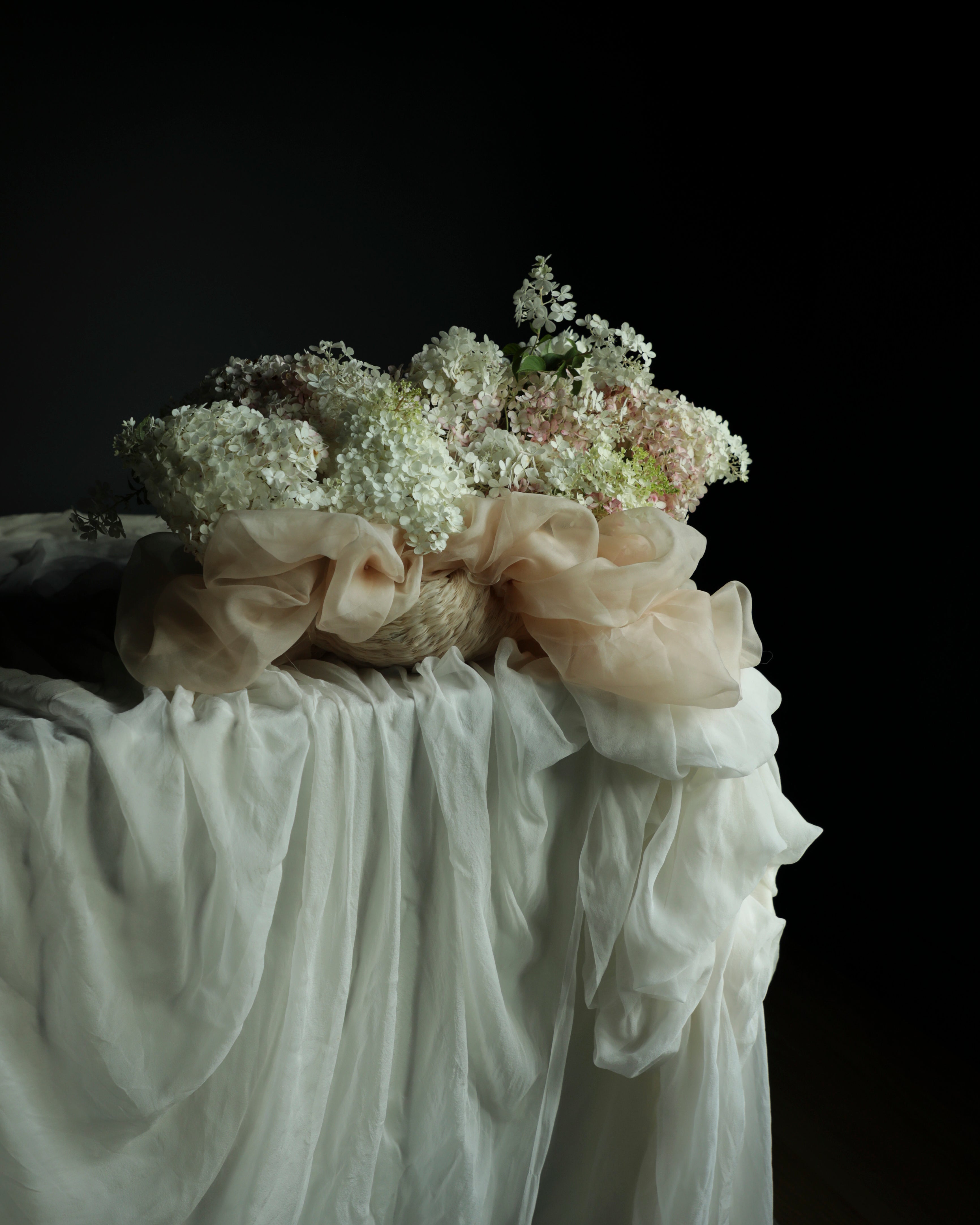 white silk table drapery for wedding tables