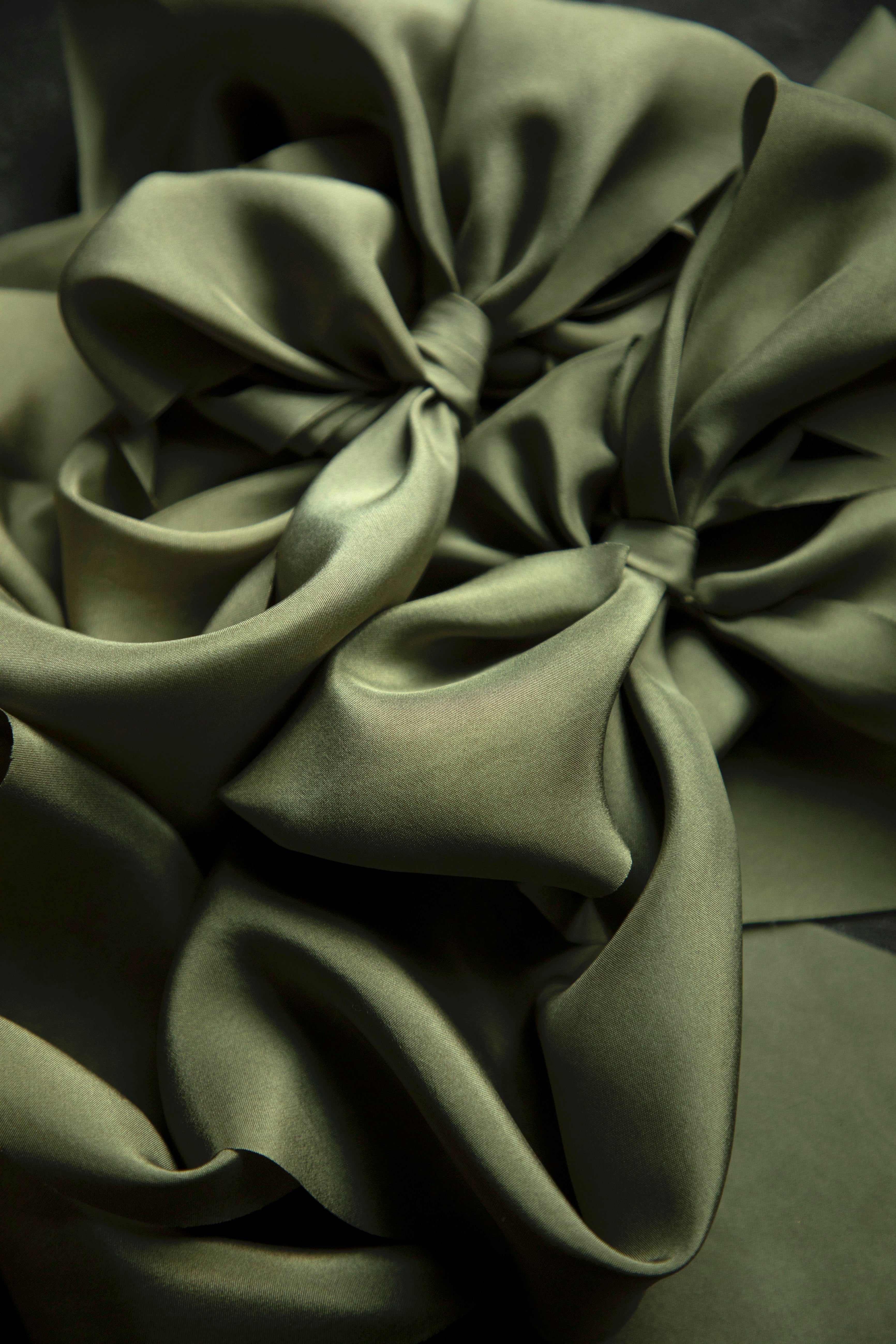 olive silk ribbon for christmas and holiday gift wrapping