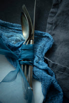 organic silk ribbon indigo dyed