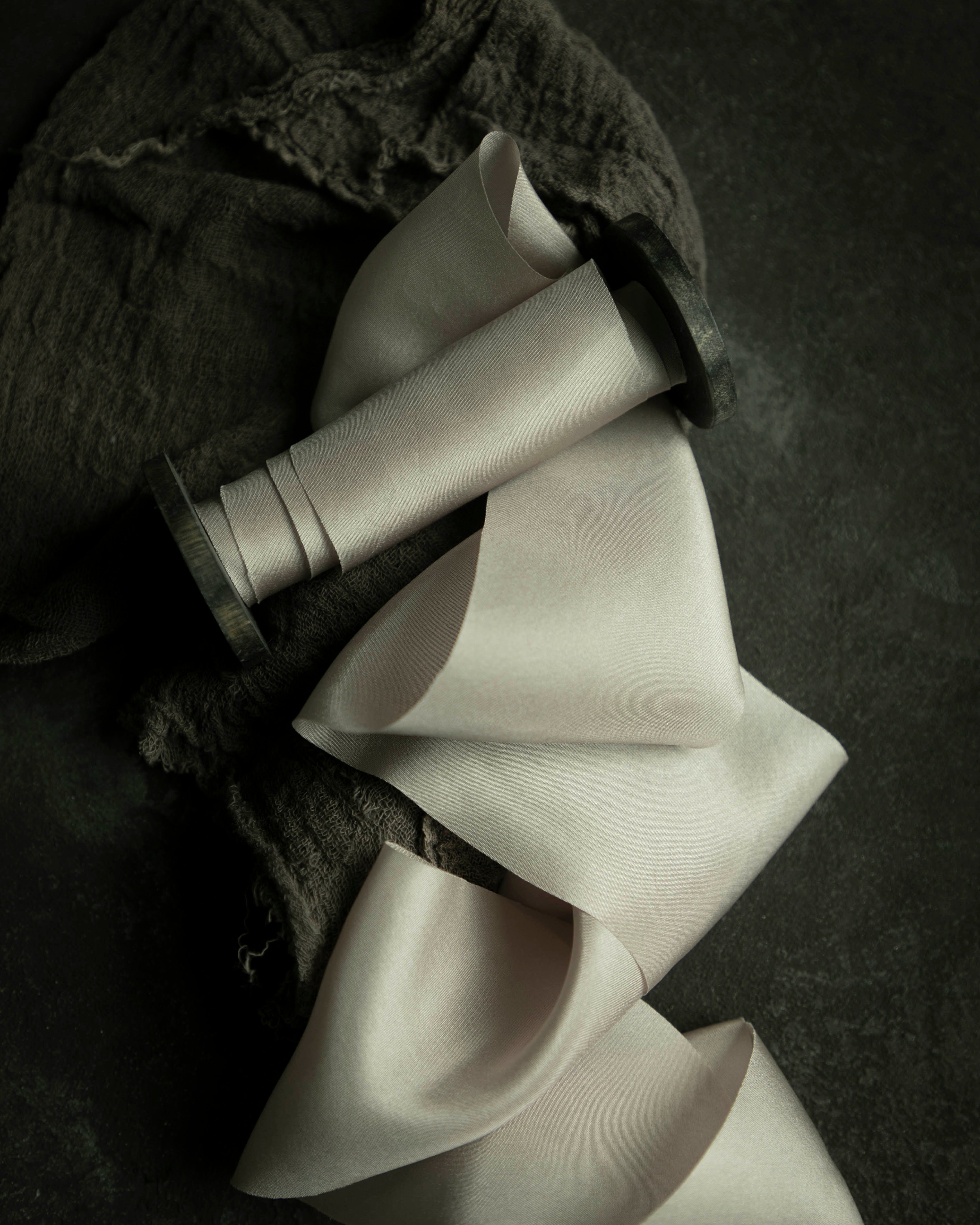 gray silk ribbon for wedding flowers