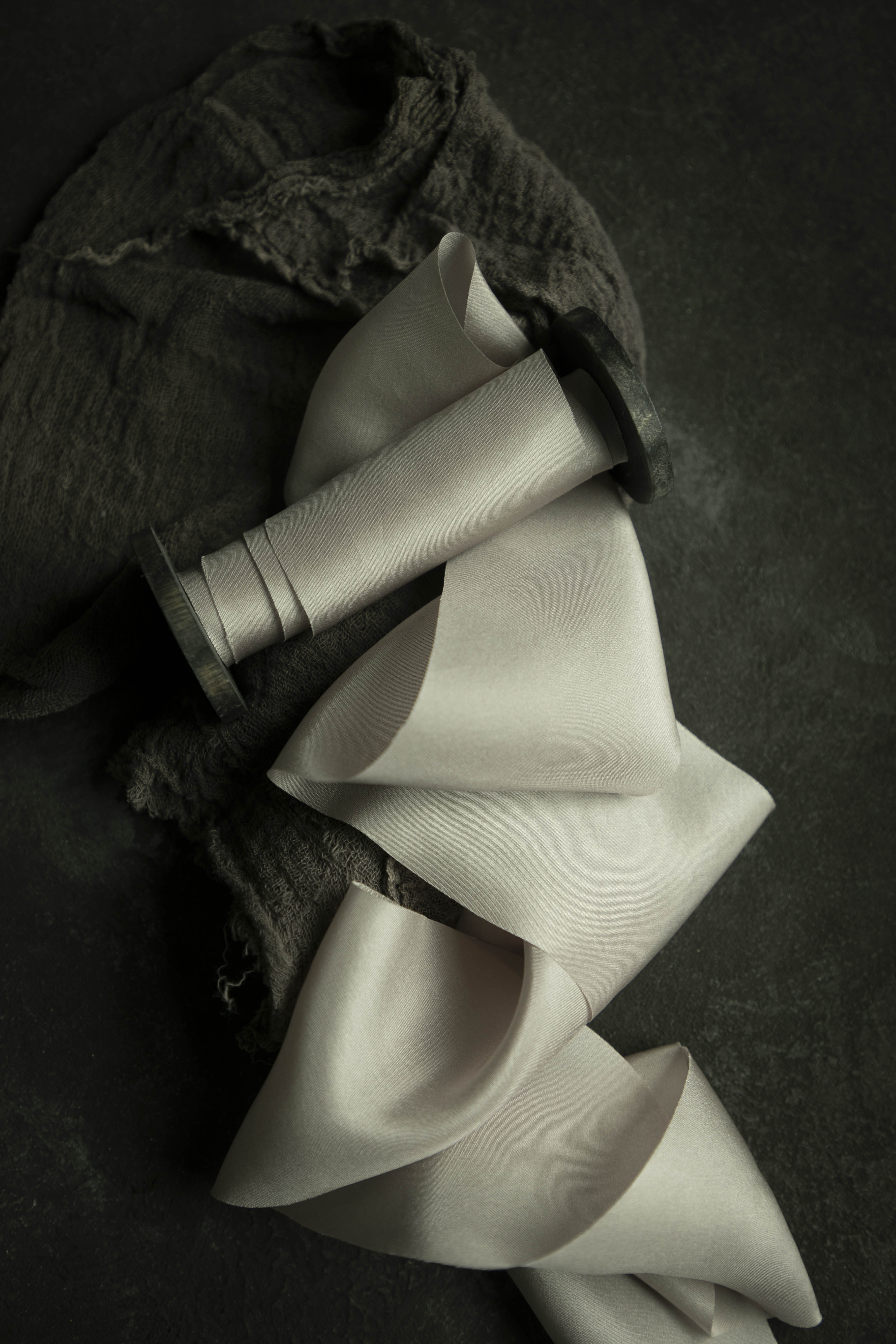 gray silk ribbon for wedding flowers