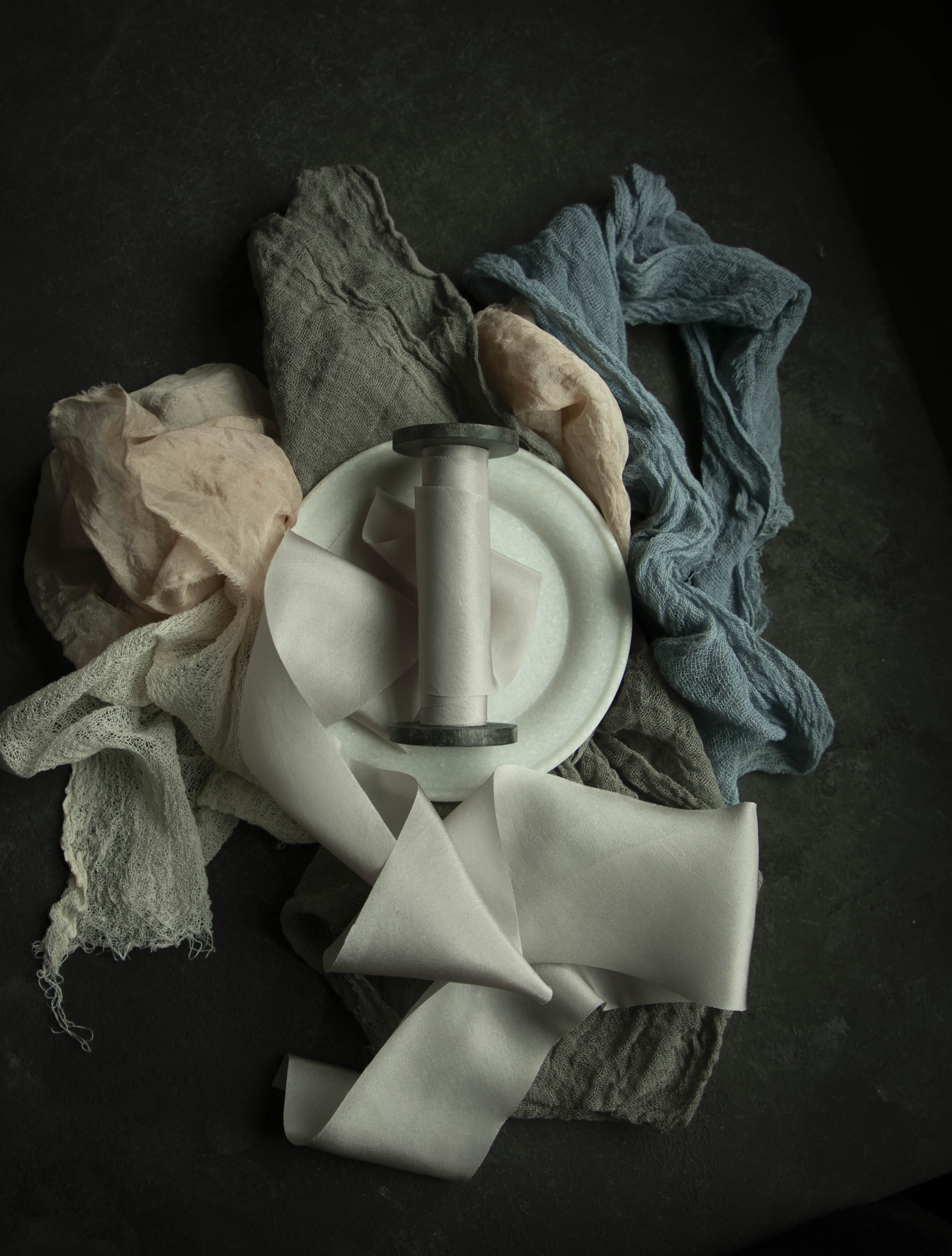wedding ribbon light gray color