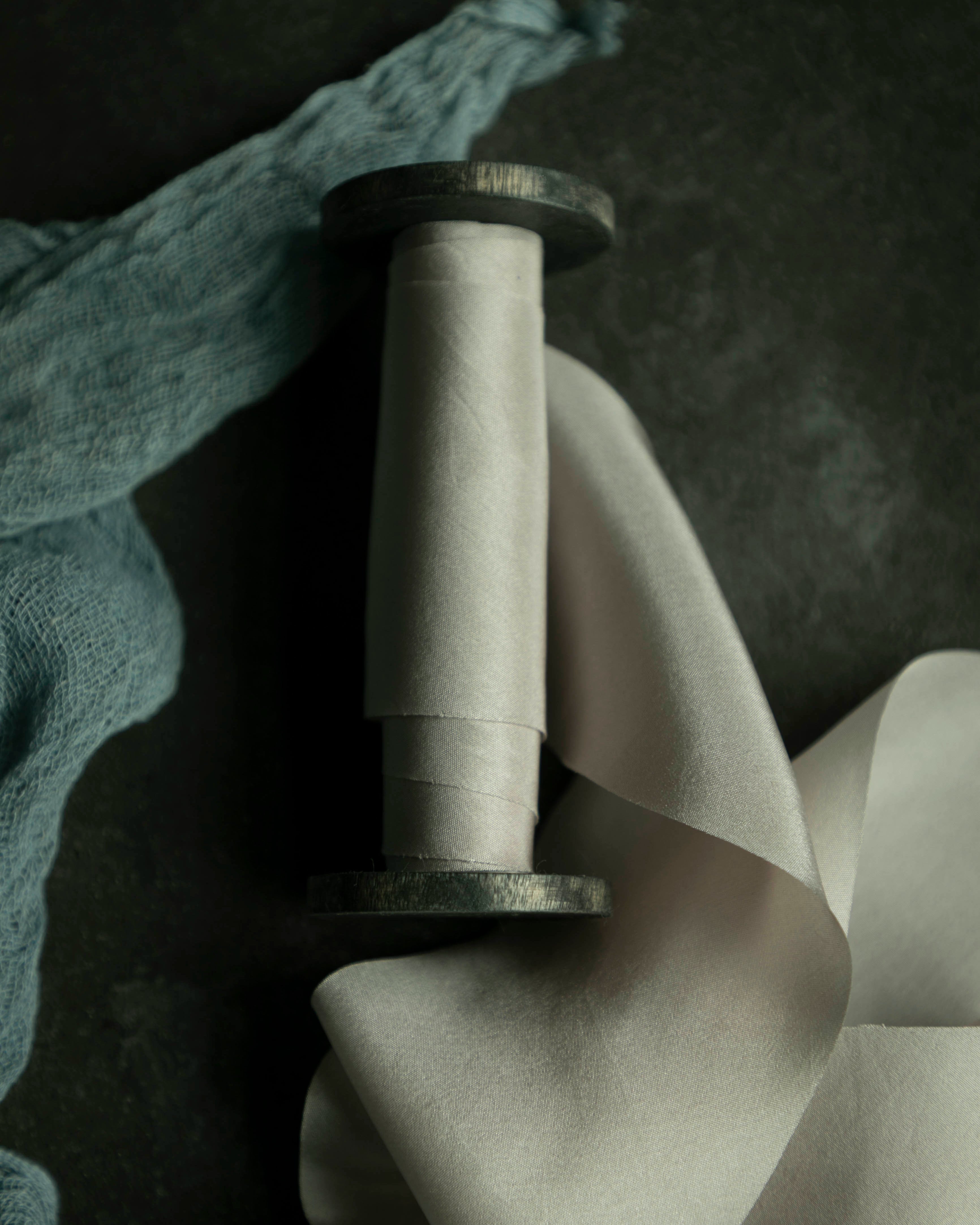 light gray silk ribbons