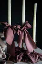 ribbon bows on candles
