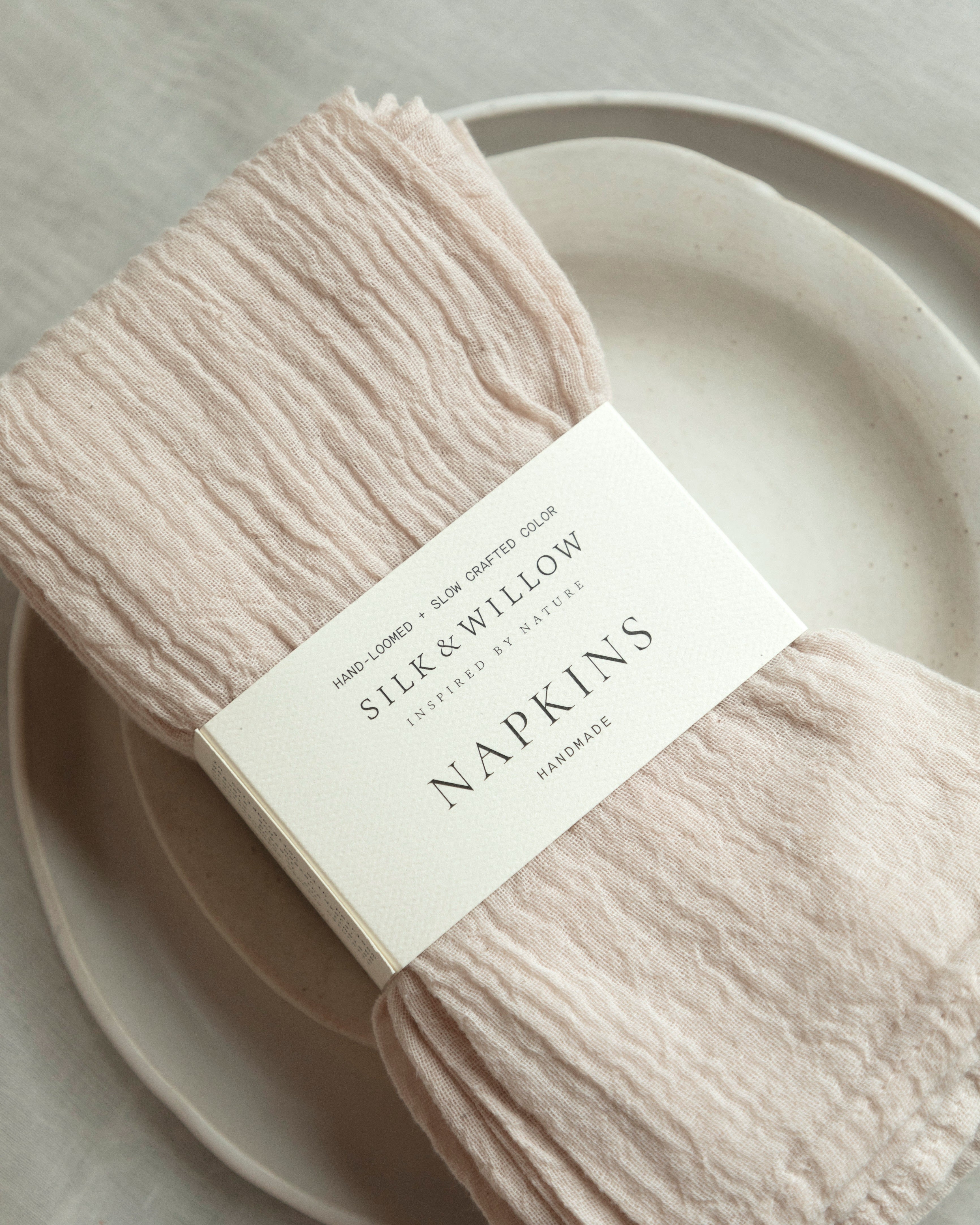 blush hand dyed napkins