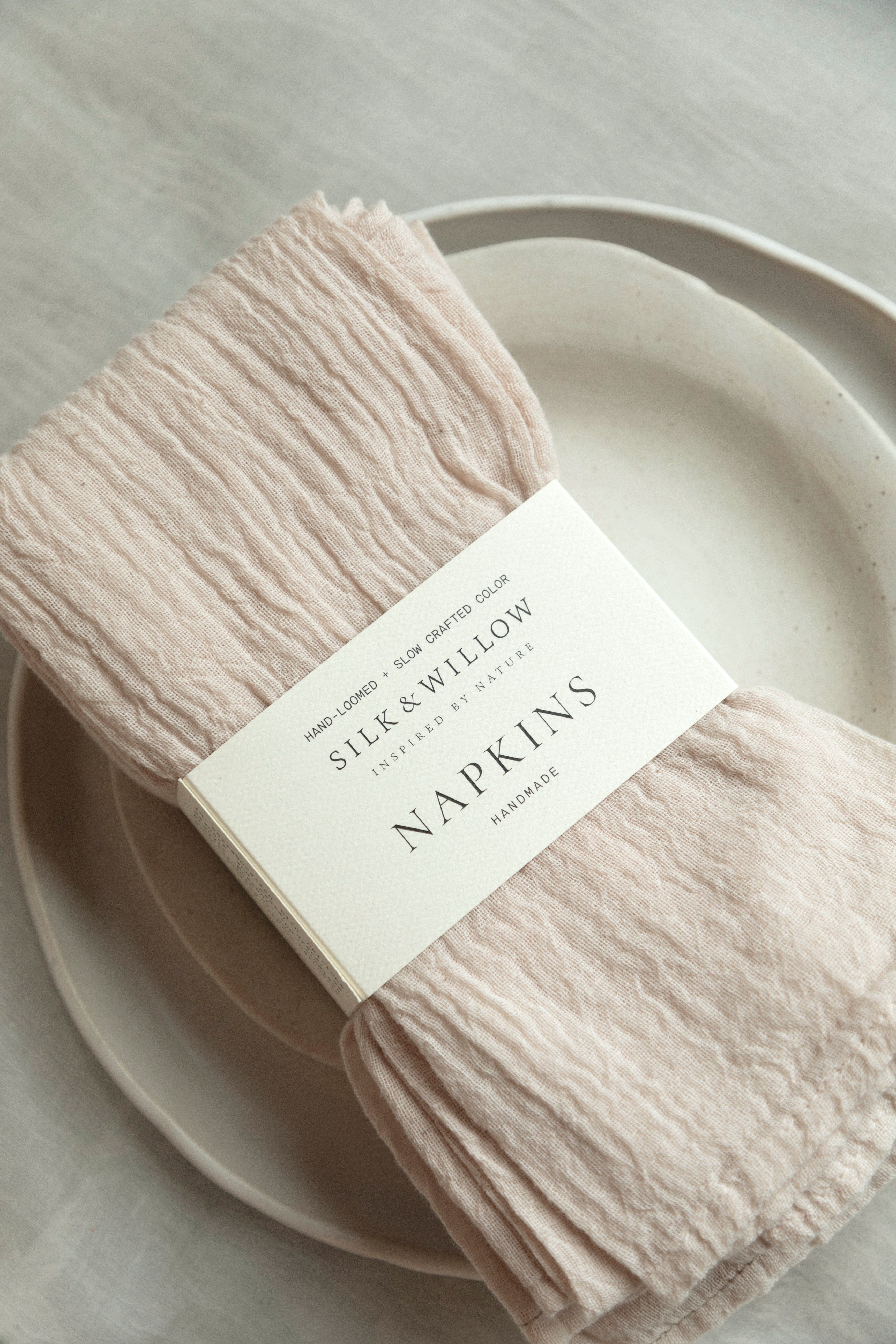 blush hand dyed napkins