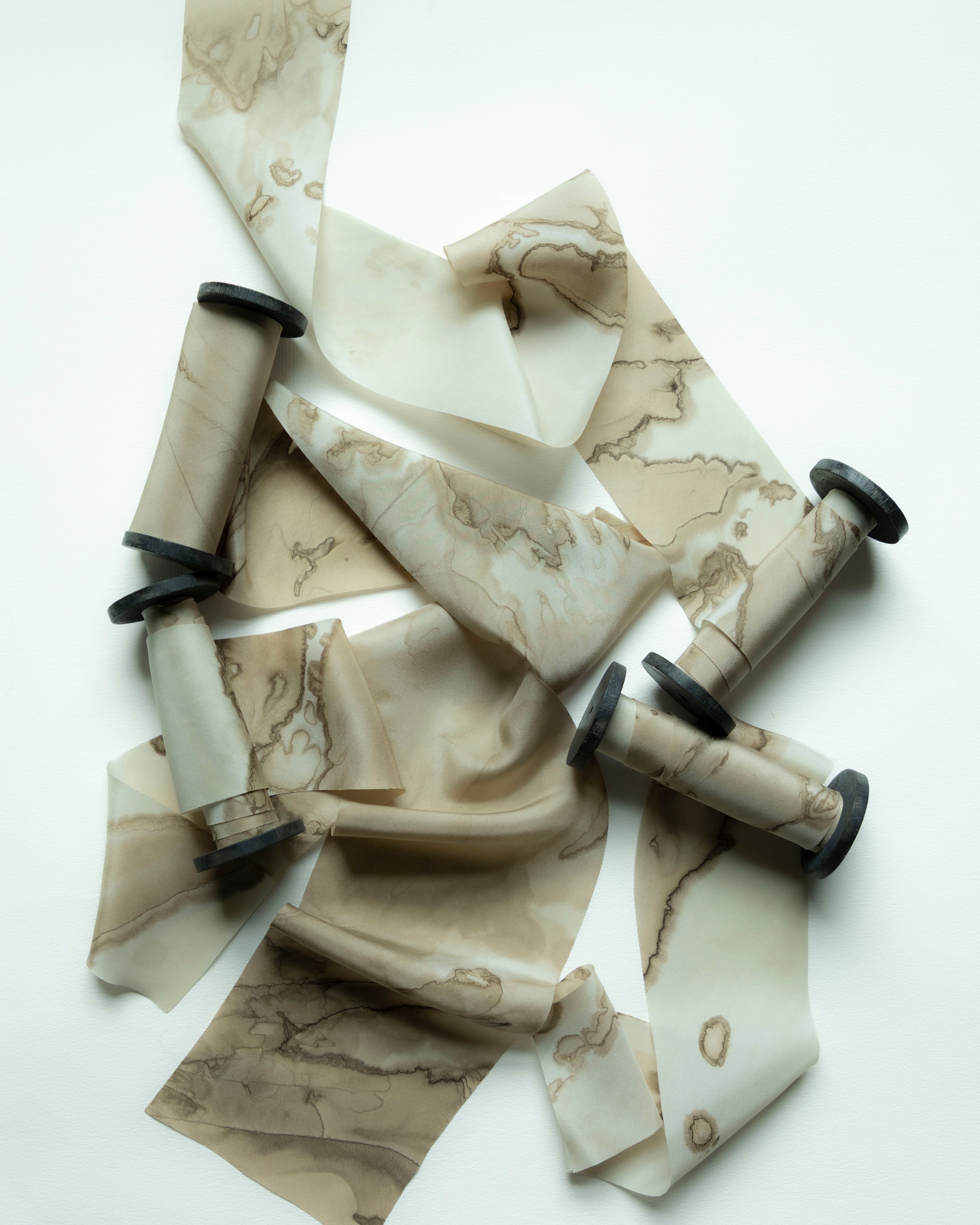 custom hand dyed silk ribbon for forest theme wedding.