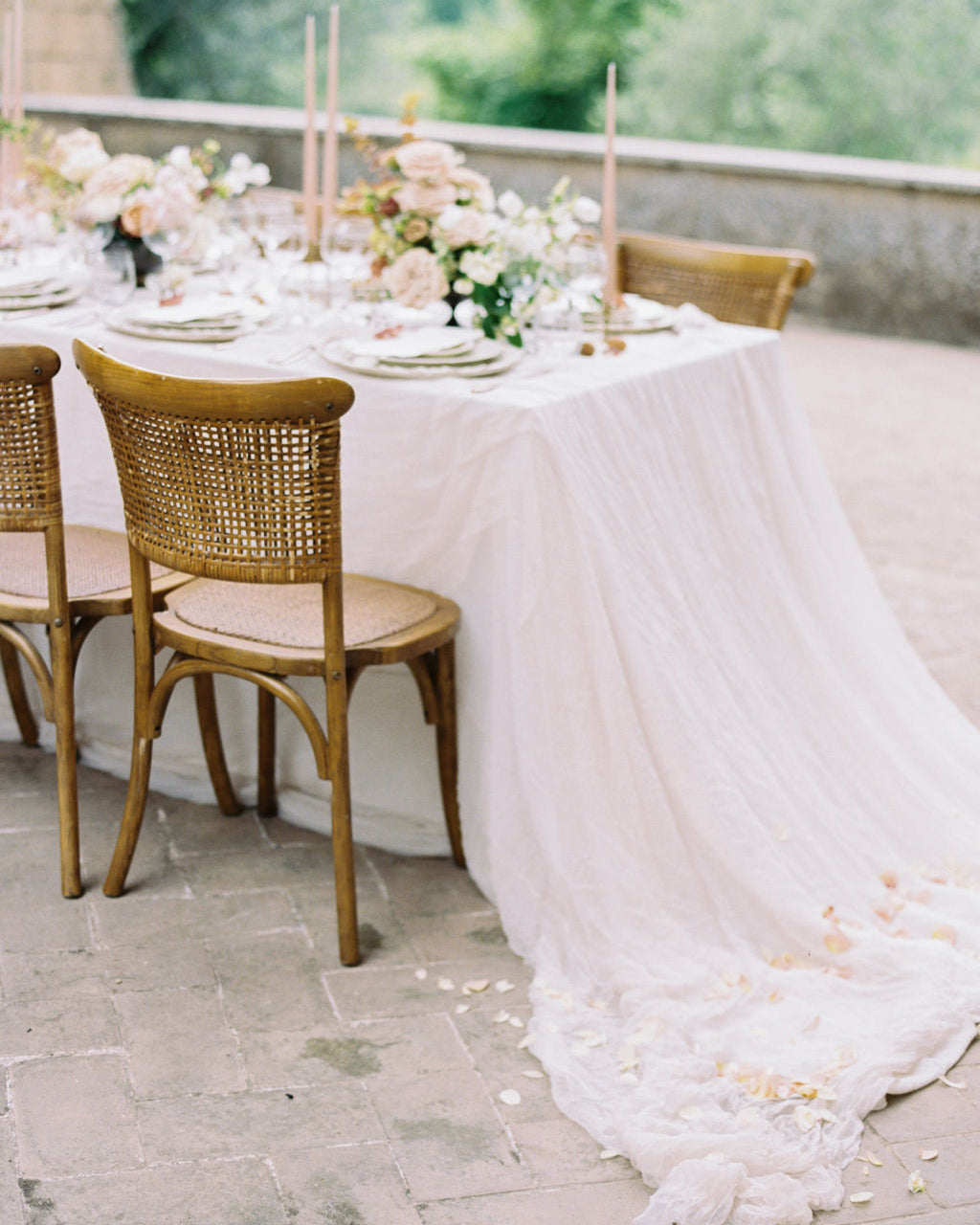 wedding event decor, silk and willow custom wedding head table design