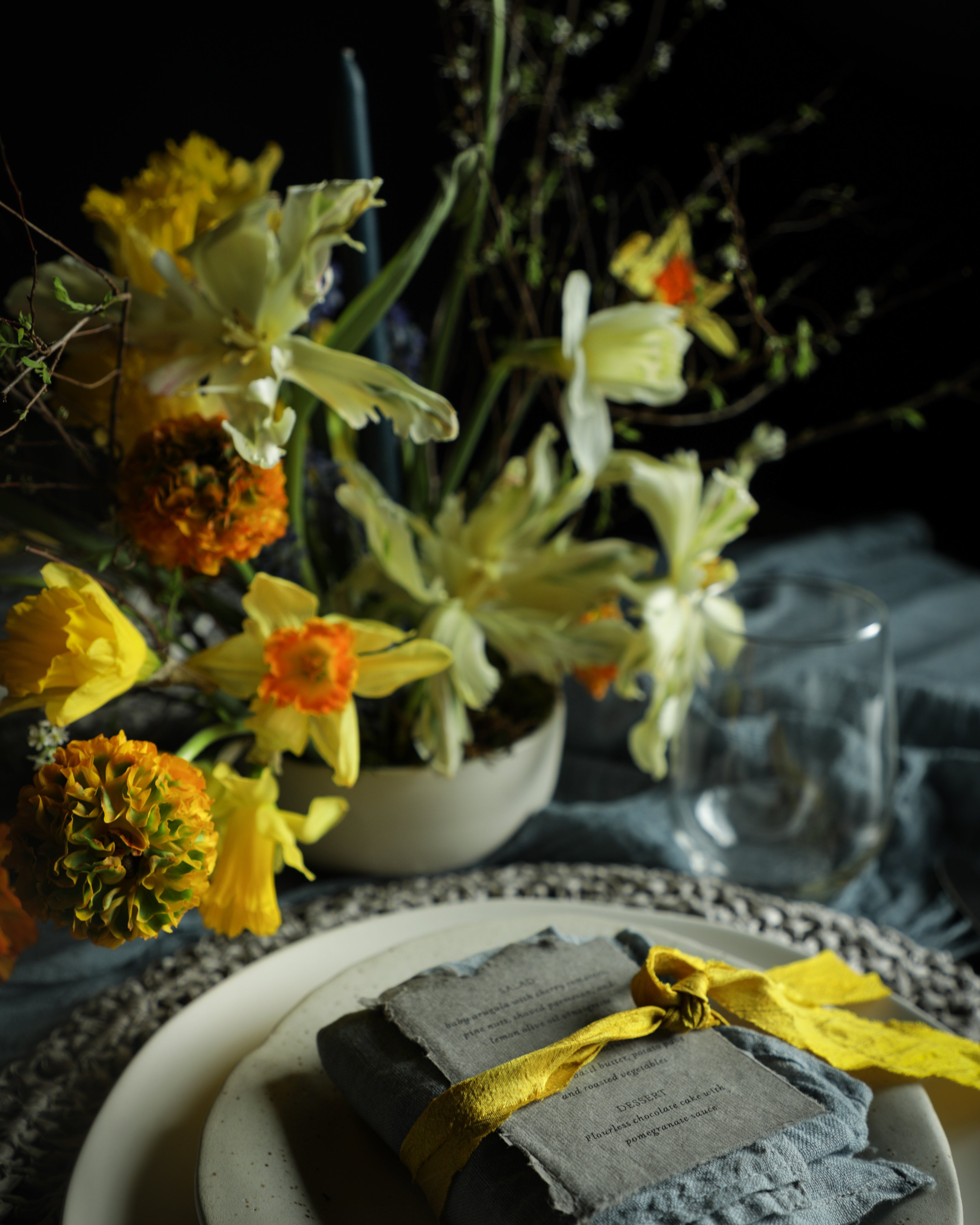 custom invitation for spring or summer tablescape design by silk and willow