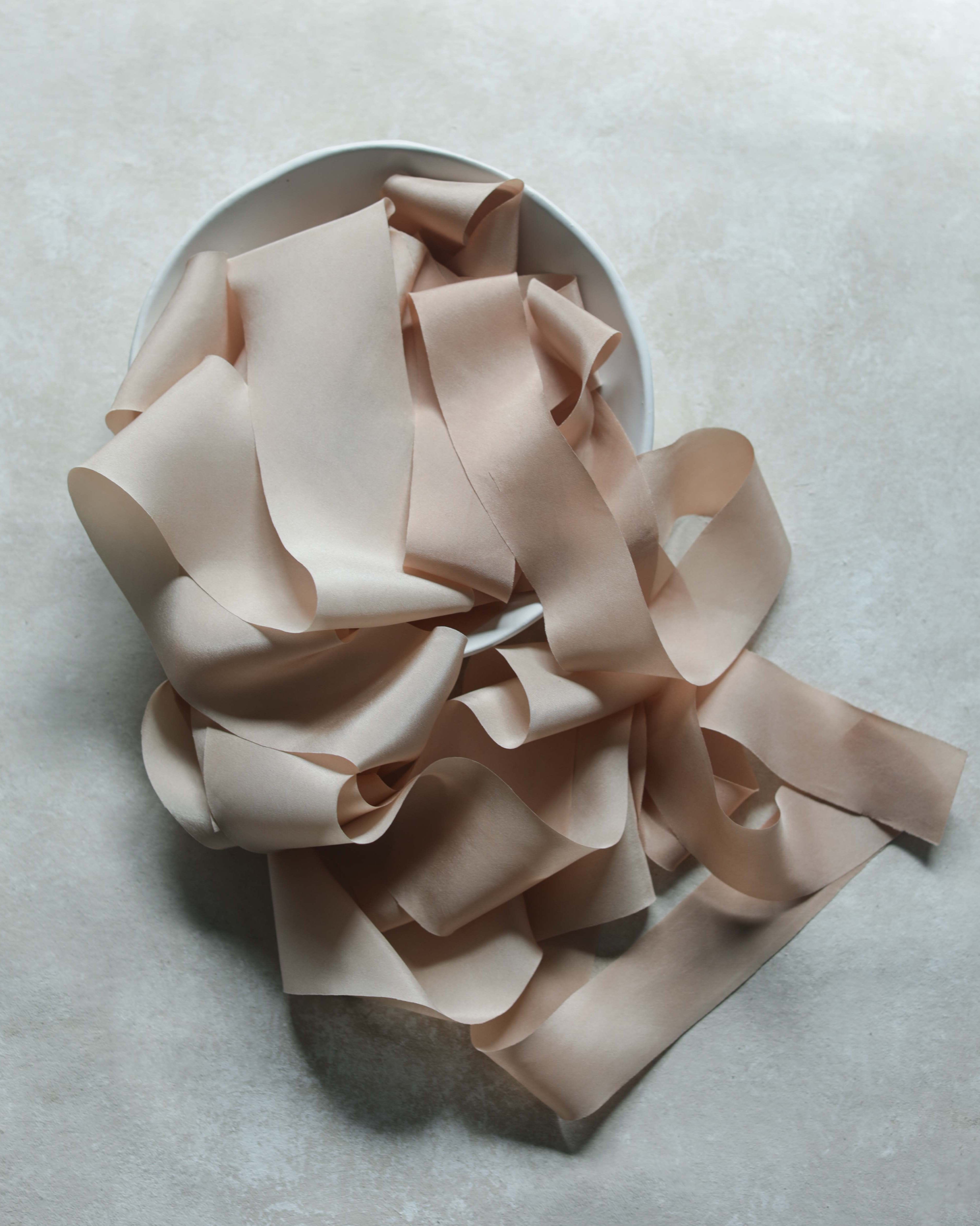 natural dyed blush silk ribbon for bridal bouquets. Take the guesswork out of how much ribbon you need for your bridal bouquet with our curated silk ribbon sets.