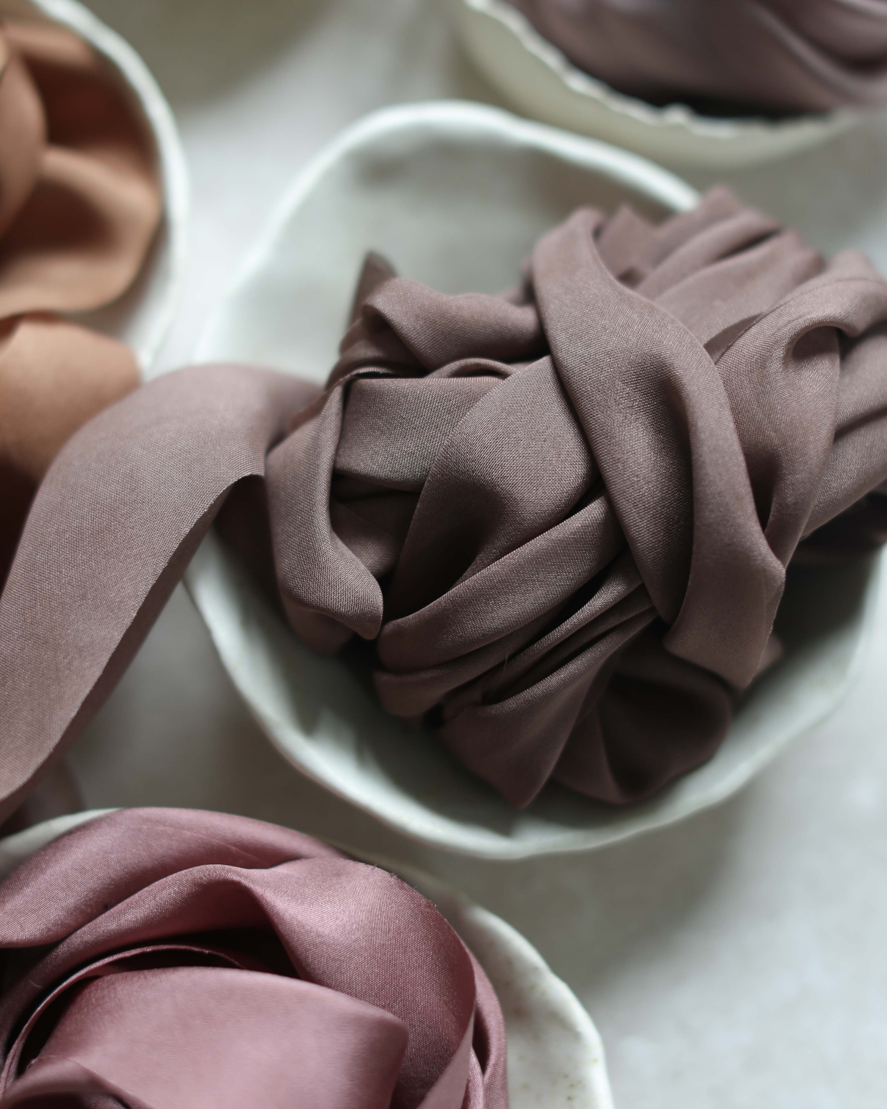 sheer silk chocolate rose ribbon