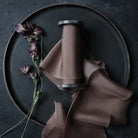chocolate rose colored ribbon