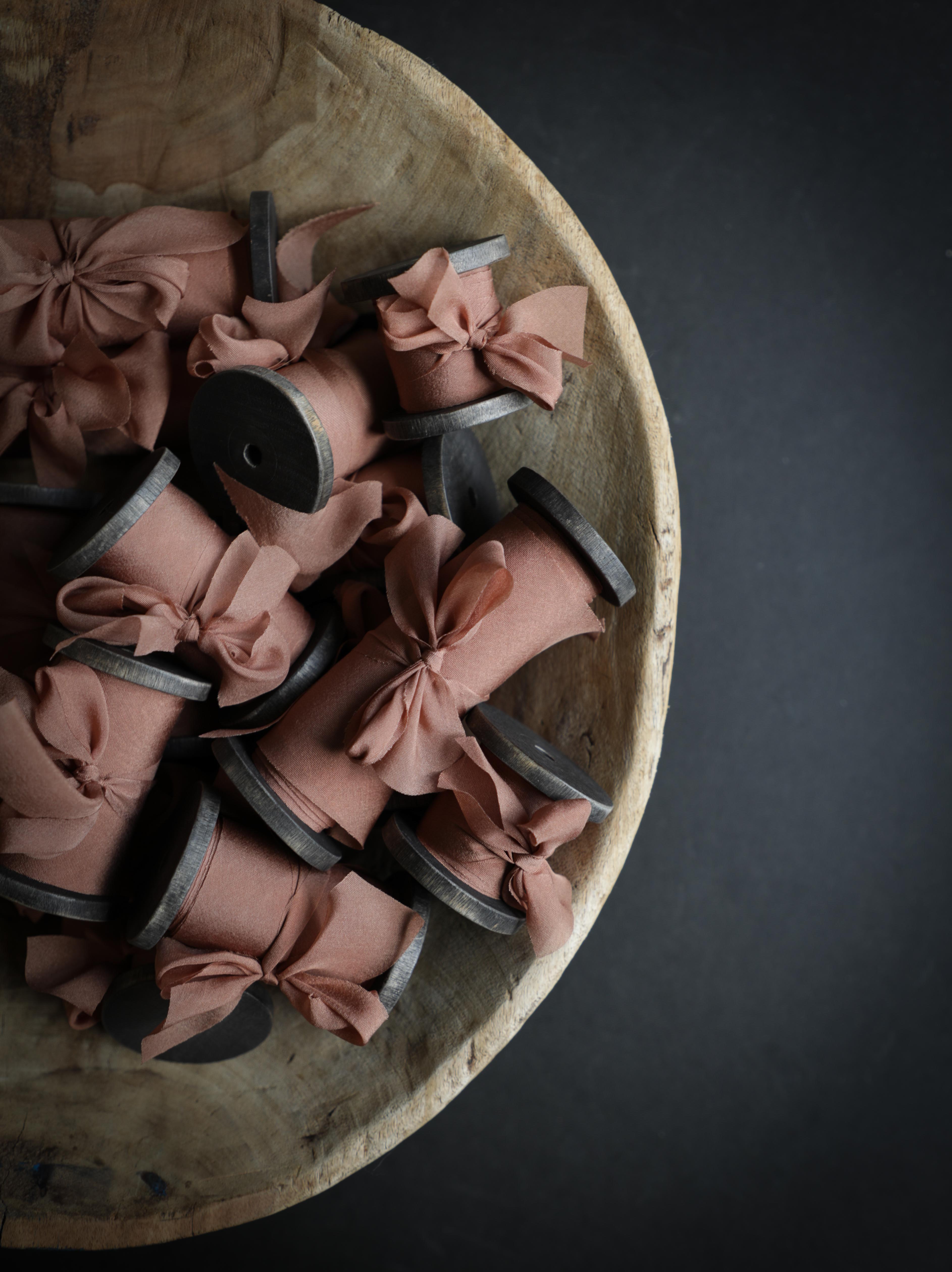 hand dyed bridal bouquet ribbon, bridal bouquet ribbon