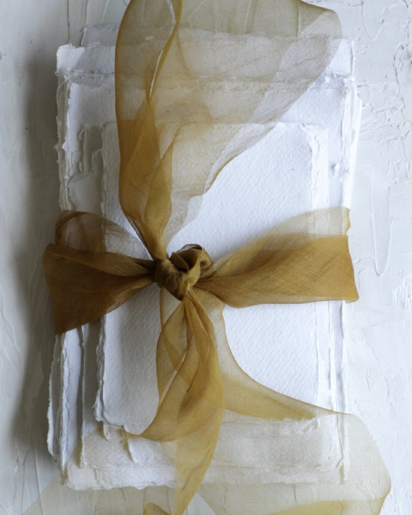 organic silk, wedding silk, silk and willow, Silk & Willow, silk ribbon, plant dyed silk ribbon,