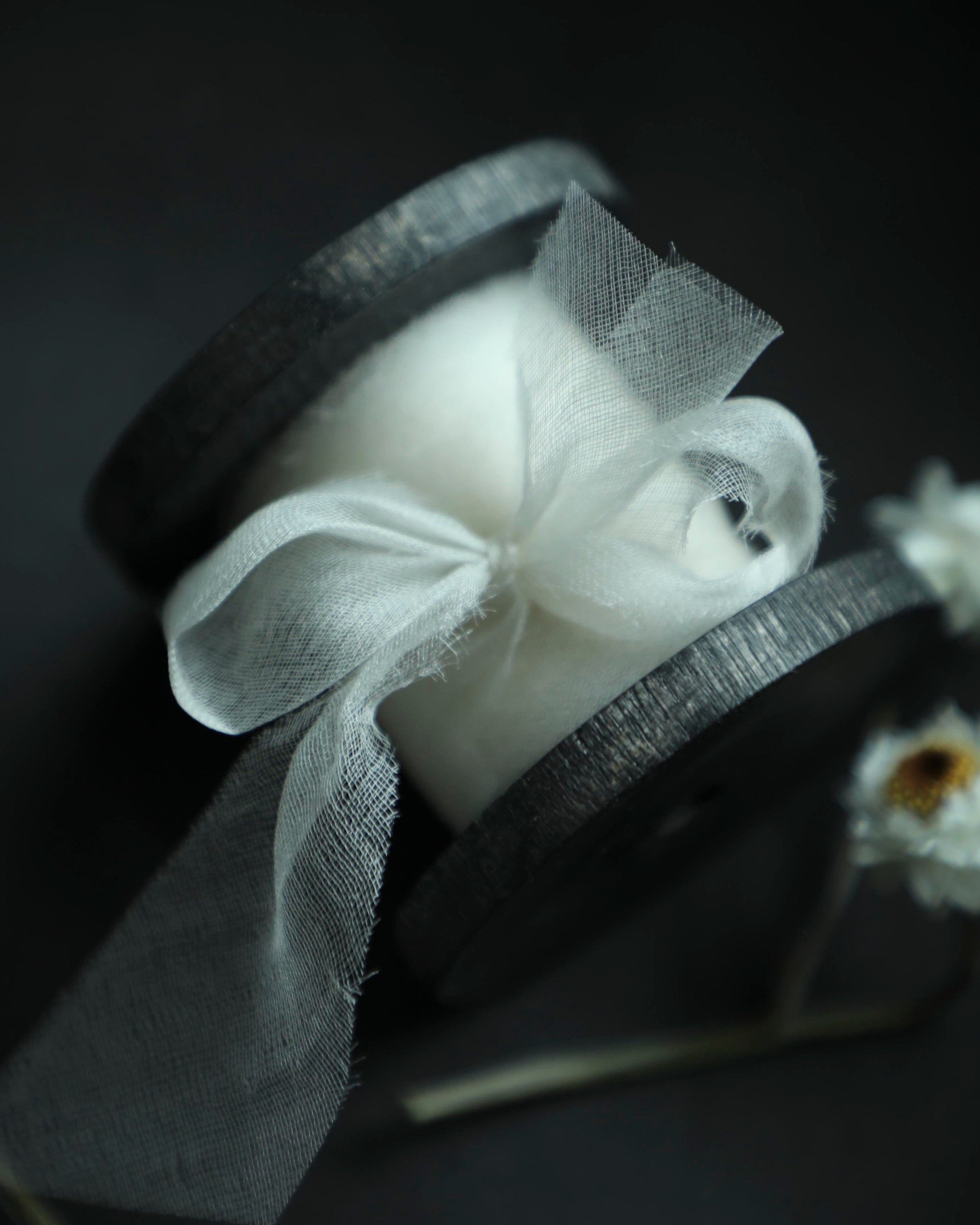 organic silk ribbon on wood spool