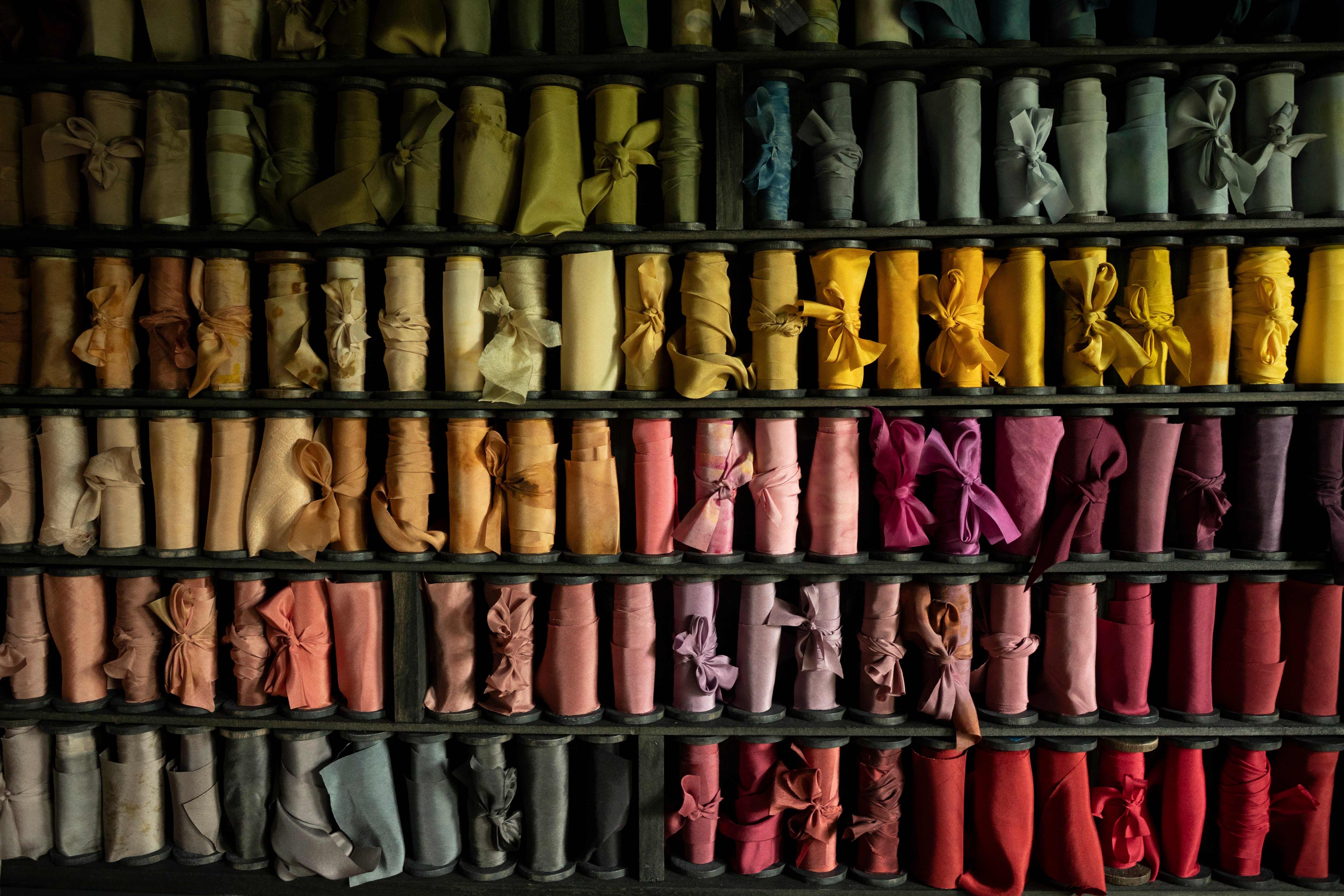 Dried botanical and flowers used in creating our palette of naturally dyed silk ribbons